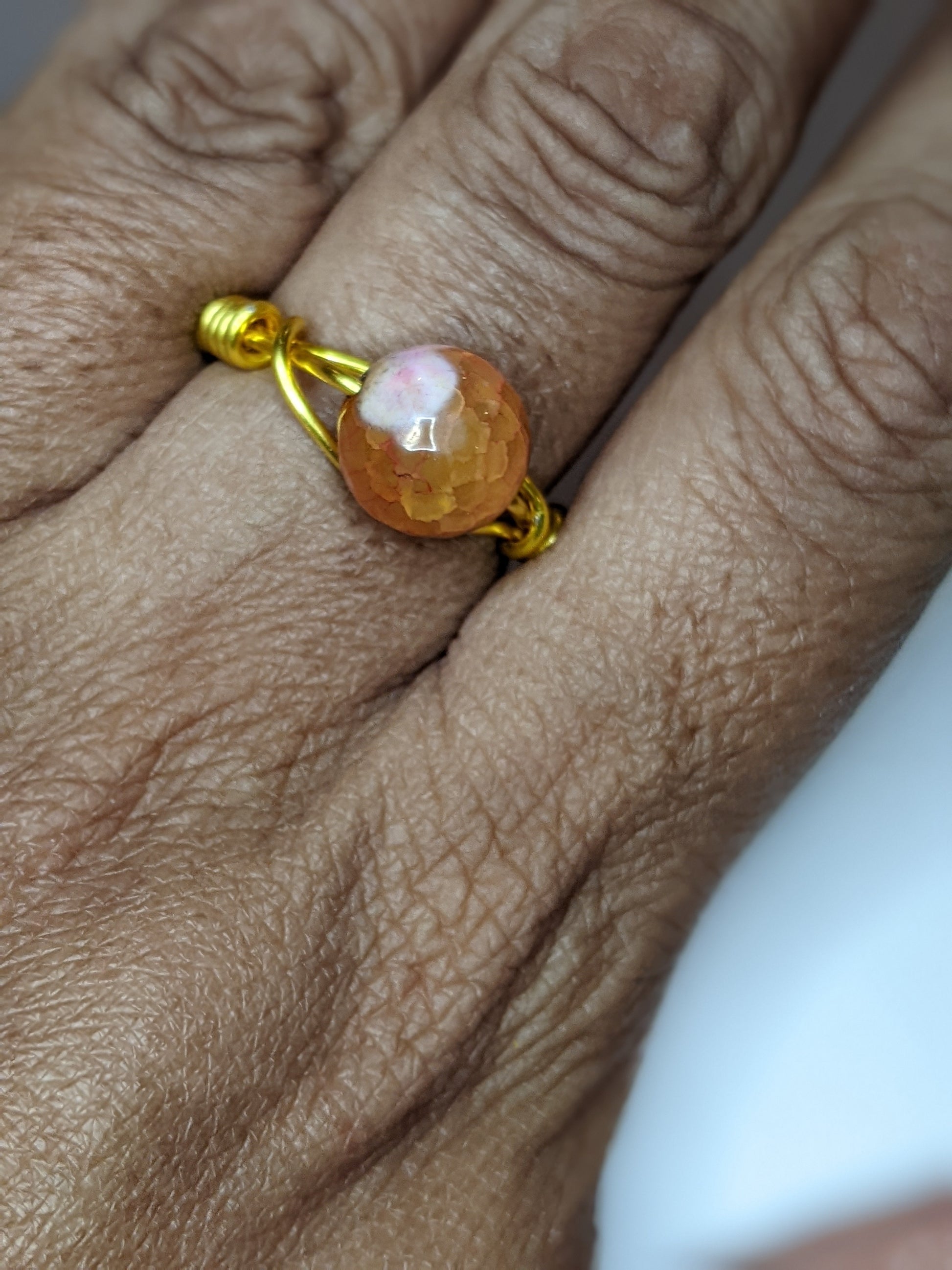 Wire Wrapped Gemstone Rings Rings Dragon & Wolf Designs