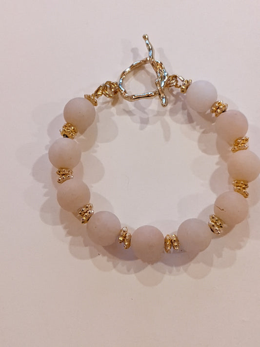 Pink Aventurine Beaded Bracelet