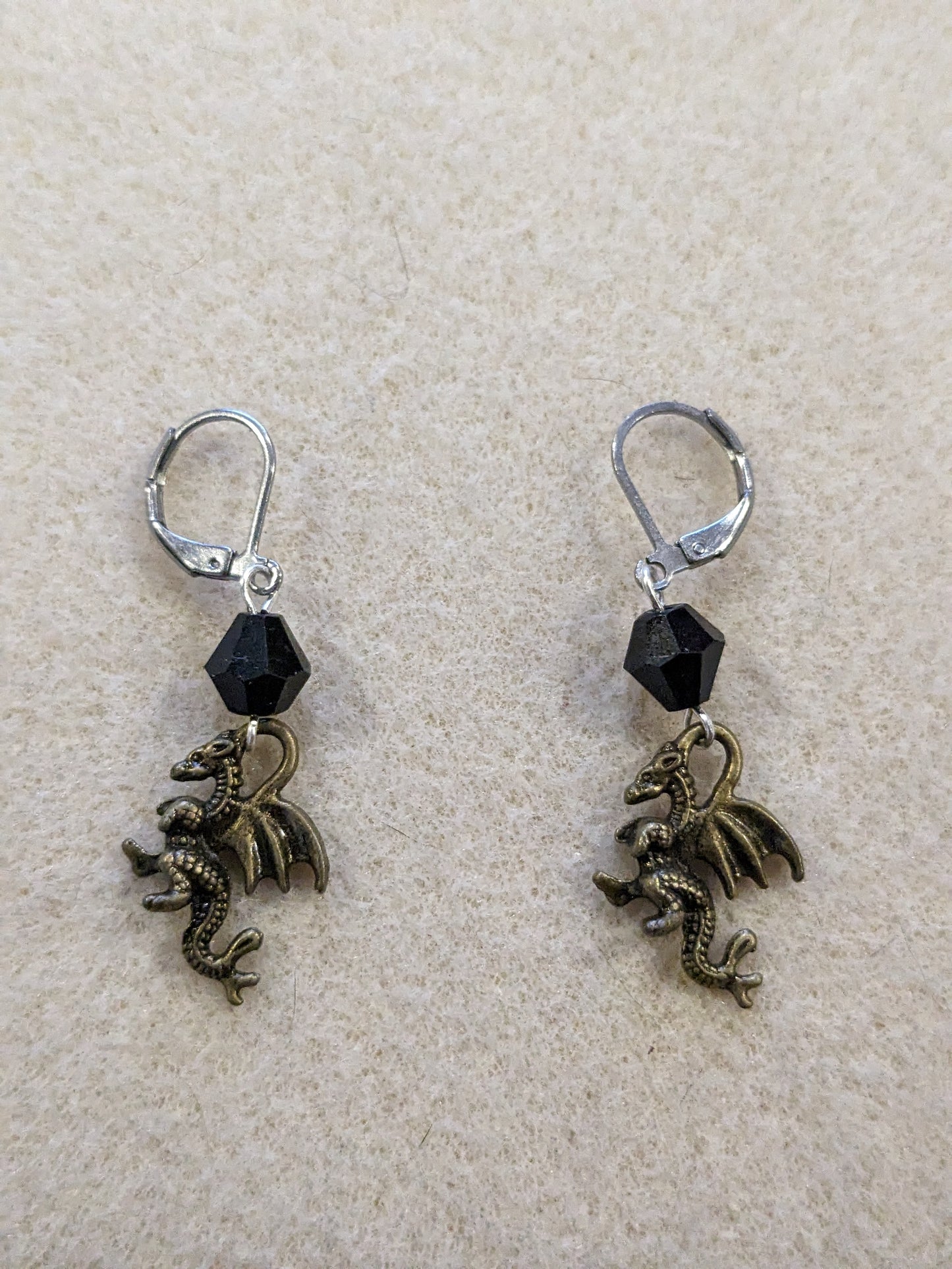 Bronze Dragon Beaded Earrings