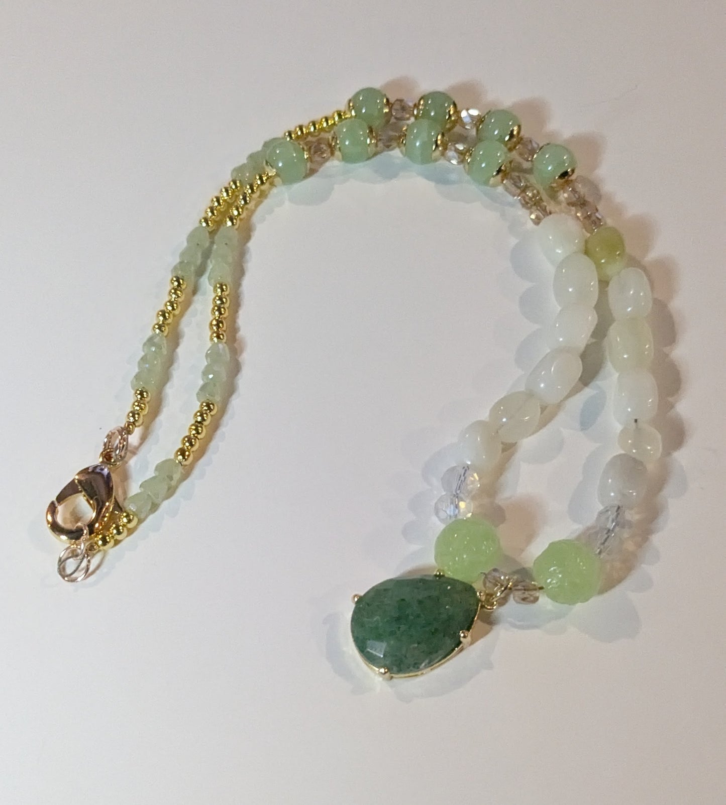 Green Gemstone Beaded Necklace