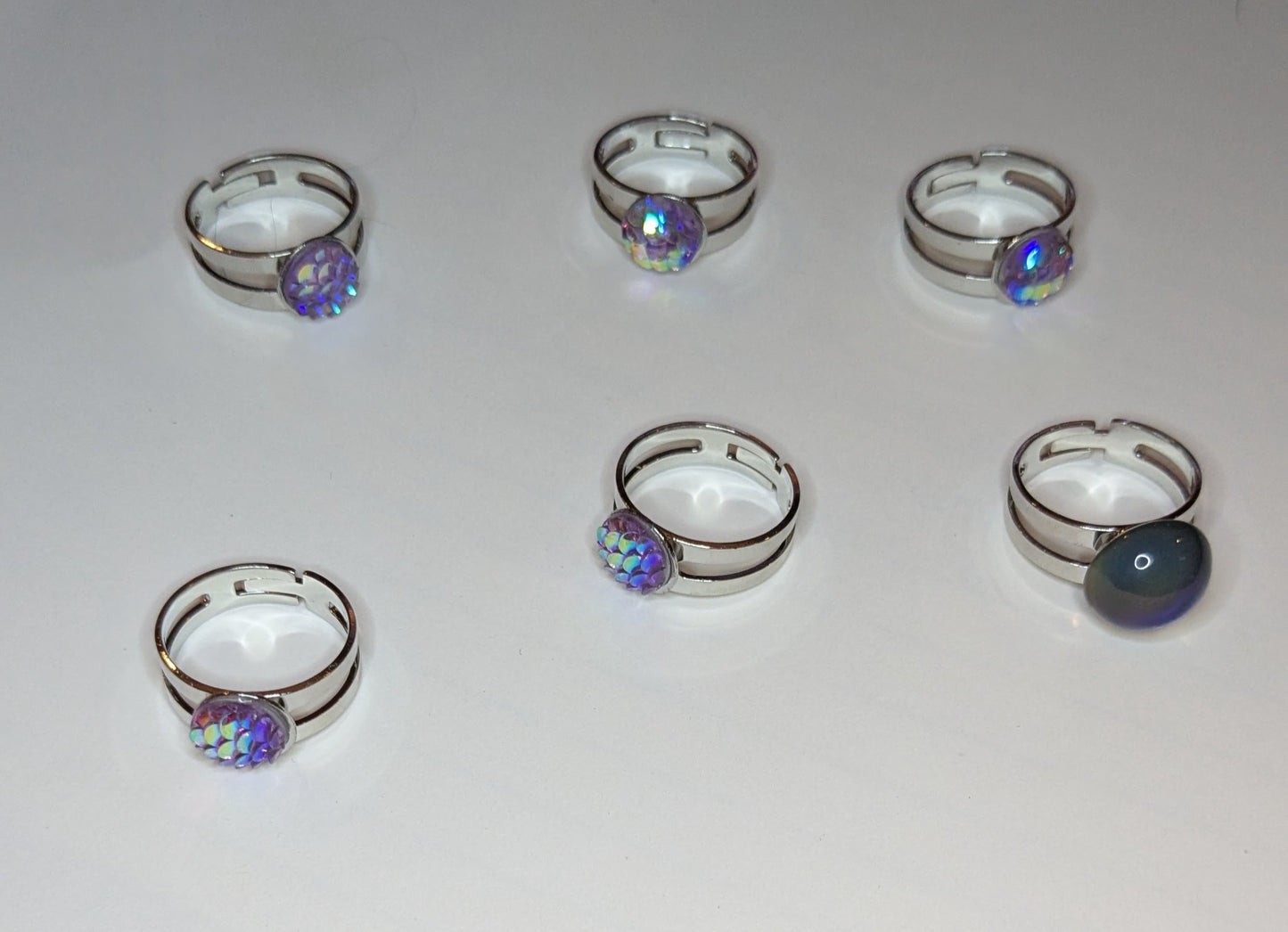Sparkly Stainless Steel Adjustable Rings