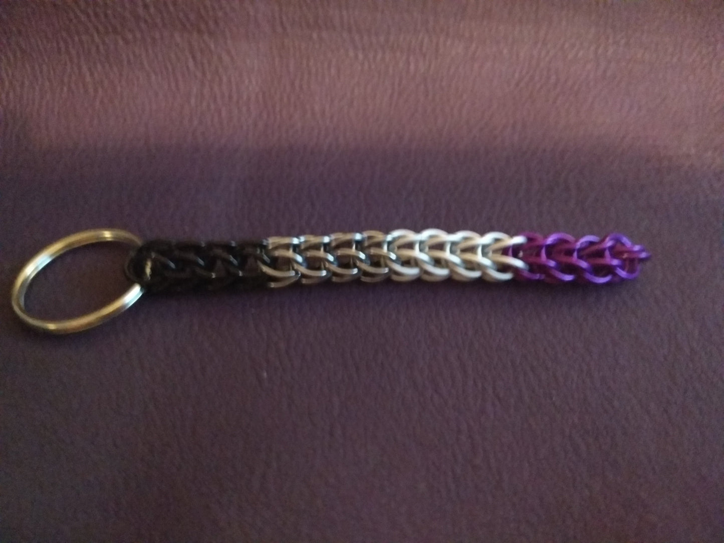 Handmade Pride chainmail keychains Chainmail Keychains Dragon & Wolf Designs Asexual