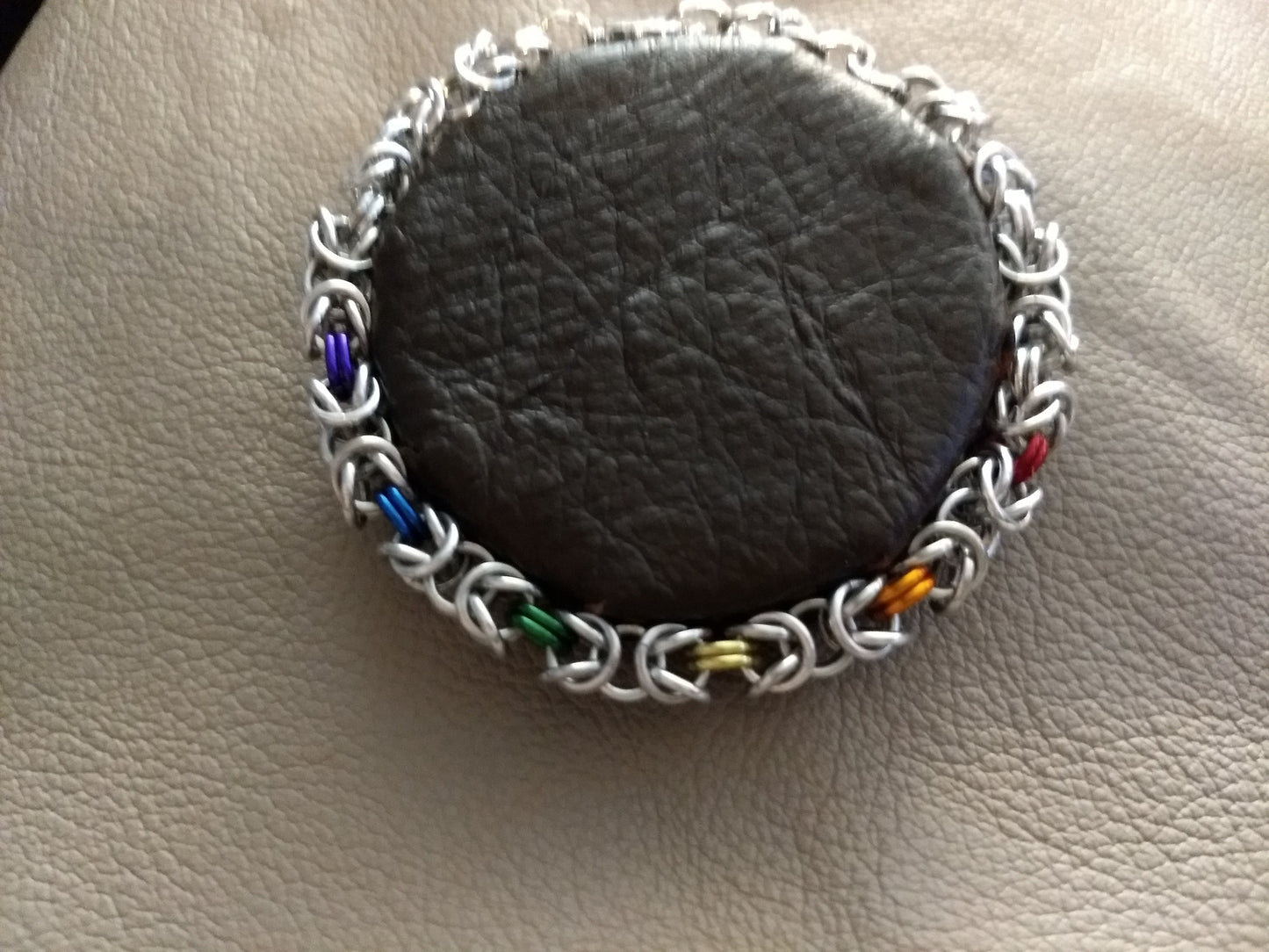 Byzantine Chainmail Pride Bracelets Chainmail Bracelets Dragon & Wolf Designs Bright Aluminum