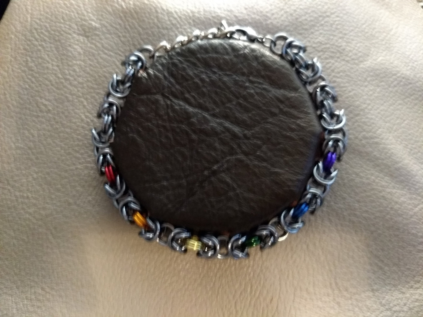 Byzantine Chainmail Pride Bracelets Chainmail Bracelets Dragon & Wolf Designs Black Ice