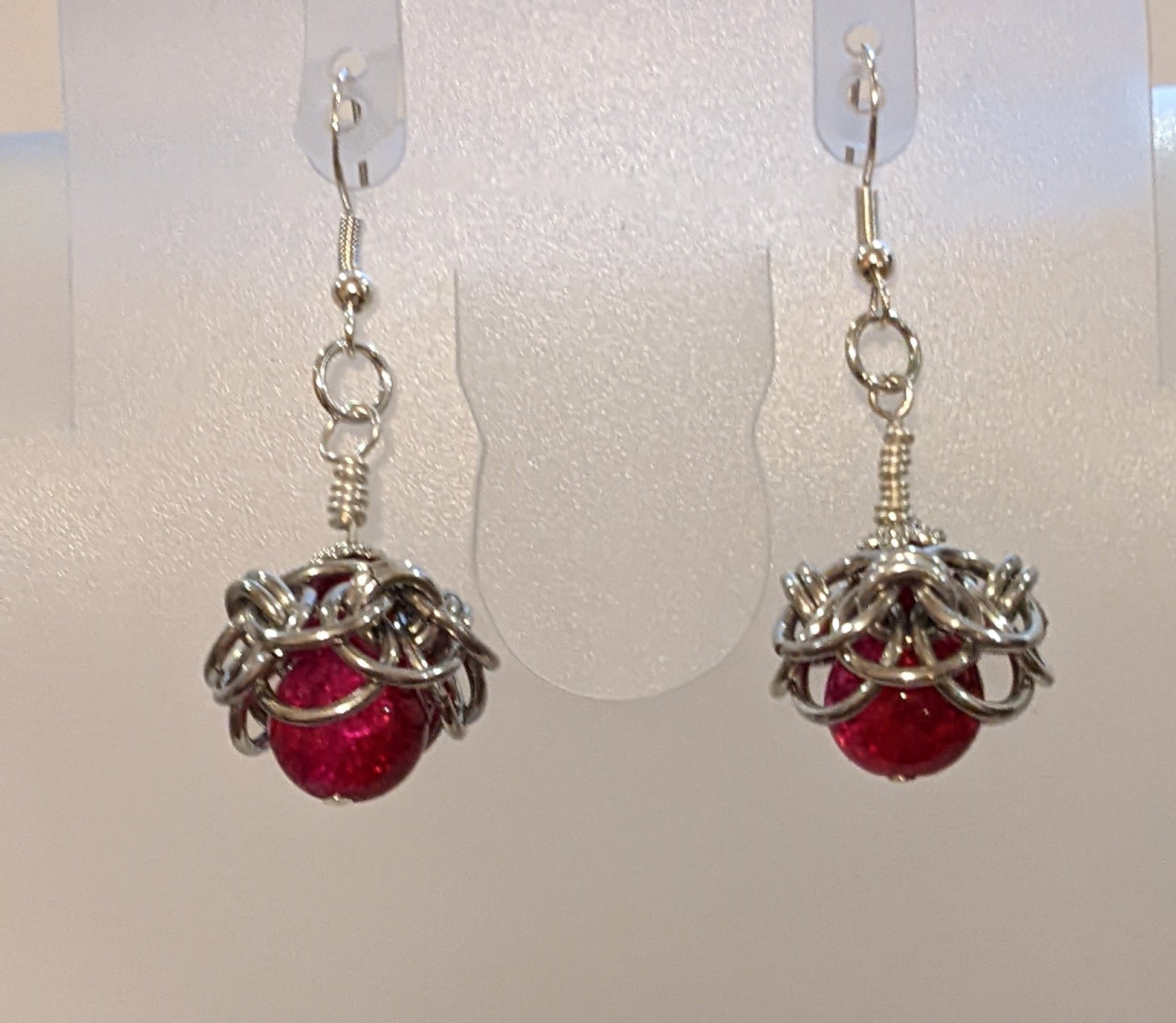 Petite Fleur Earrings Chainmail Earrings Dragon & Wolf Designs