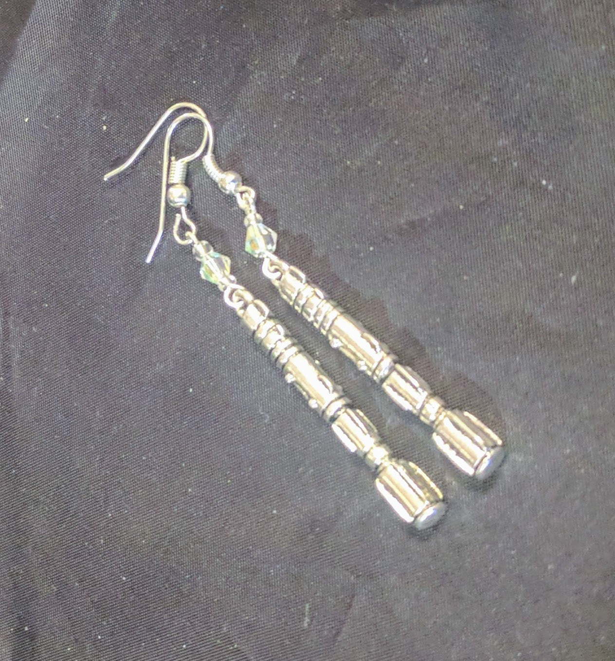 Silver Futuristic Screwdriver Dangle Earrings Fantasy/SciFi Jewelry Dragon & Wolf Designs