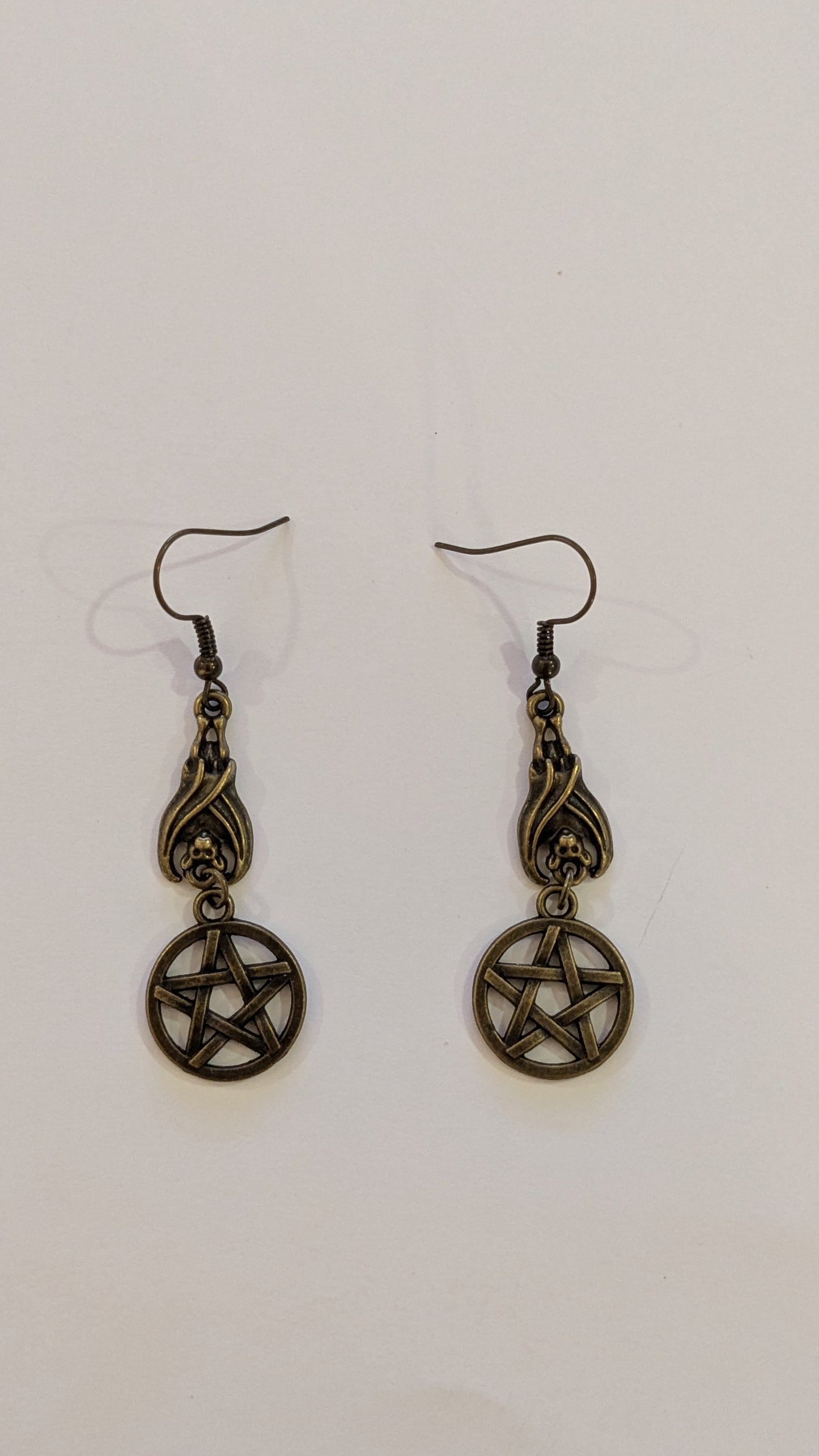 Bronze Bat Dangle Earrings