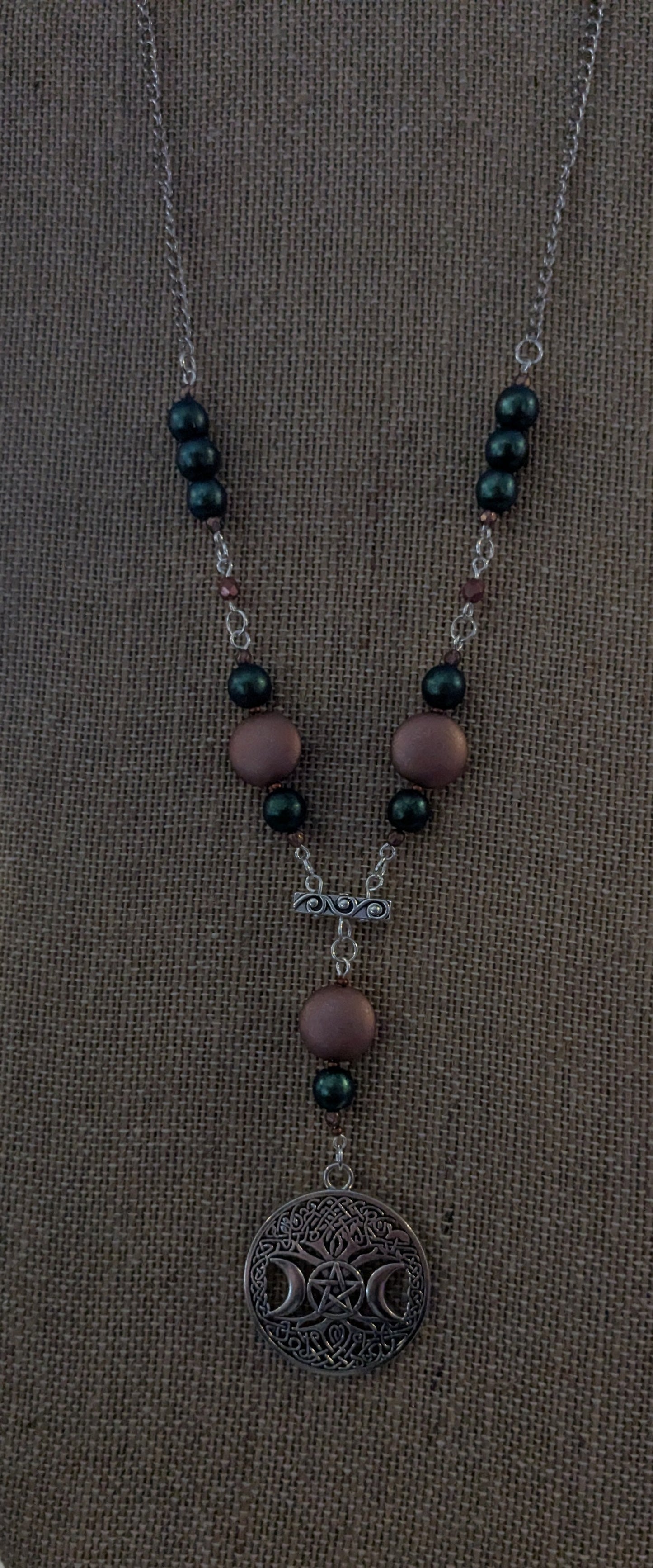 Triple Goddess Tree of Life Beaded Necklace