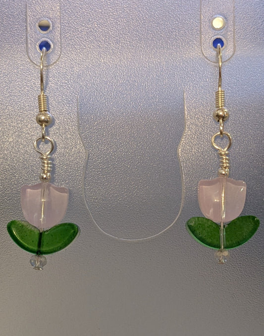 Pink Tulip Earrings