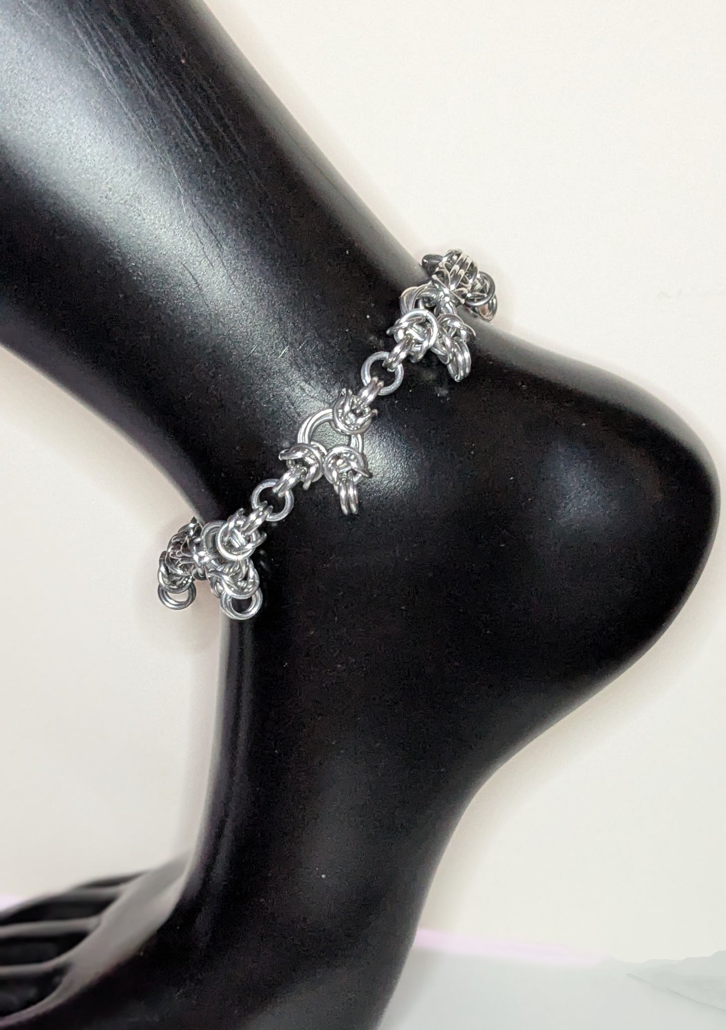 Silver Tripoli Weave Anklets