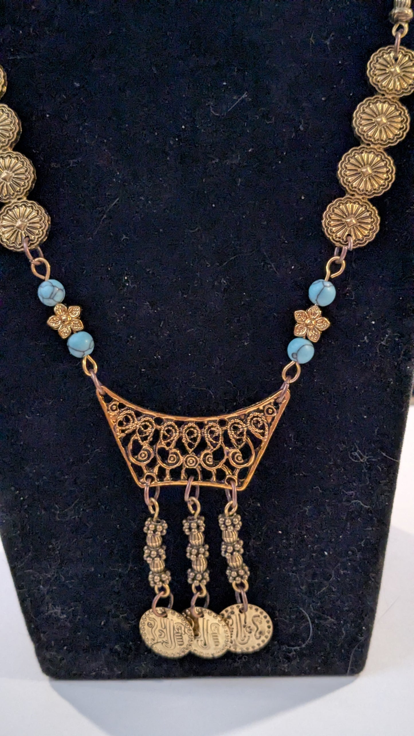Ornate Beaded Chain Link Necklace