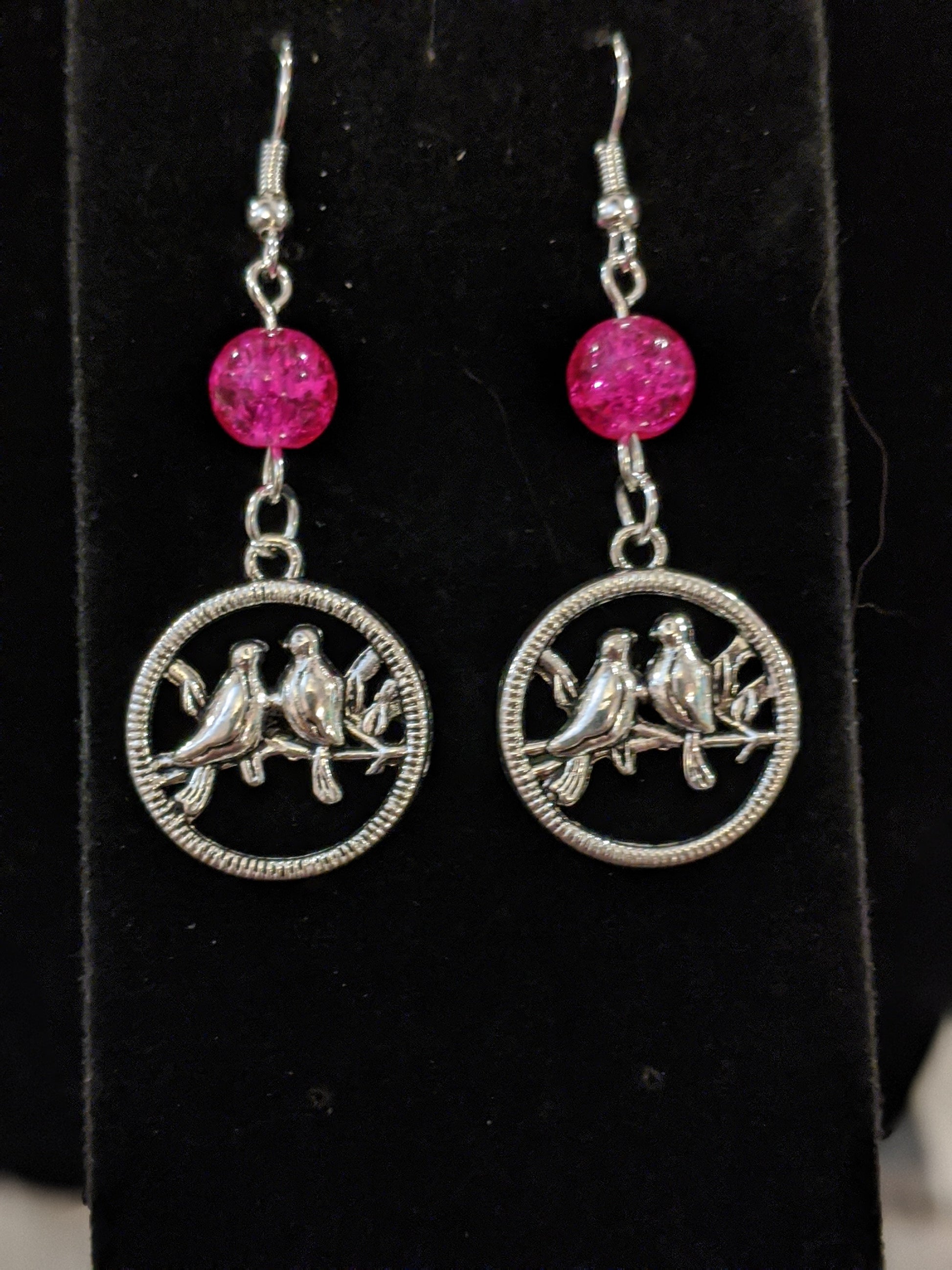 Love Birds Beaded Earrings Dragon & Wolf Designs   