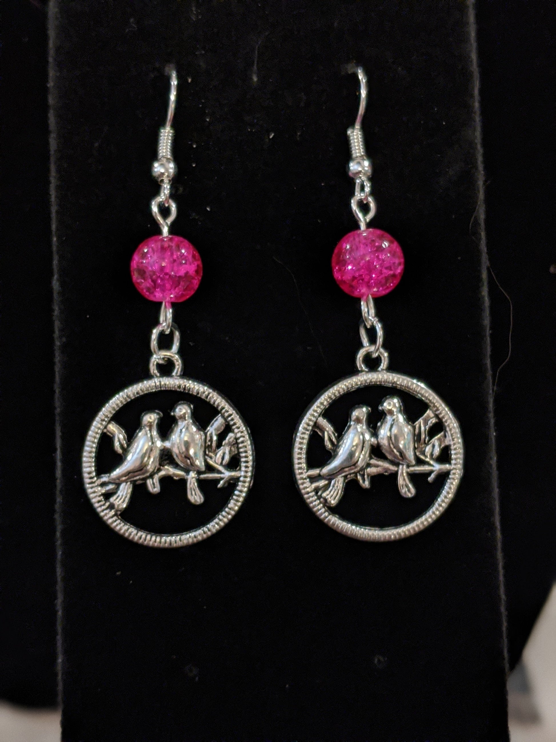 Love Birds Beaded Earrings Dragon & Wolf Designs   