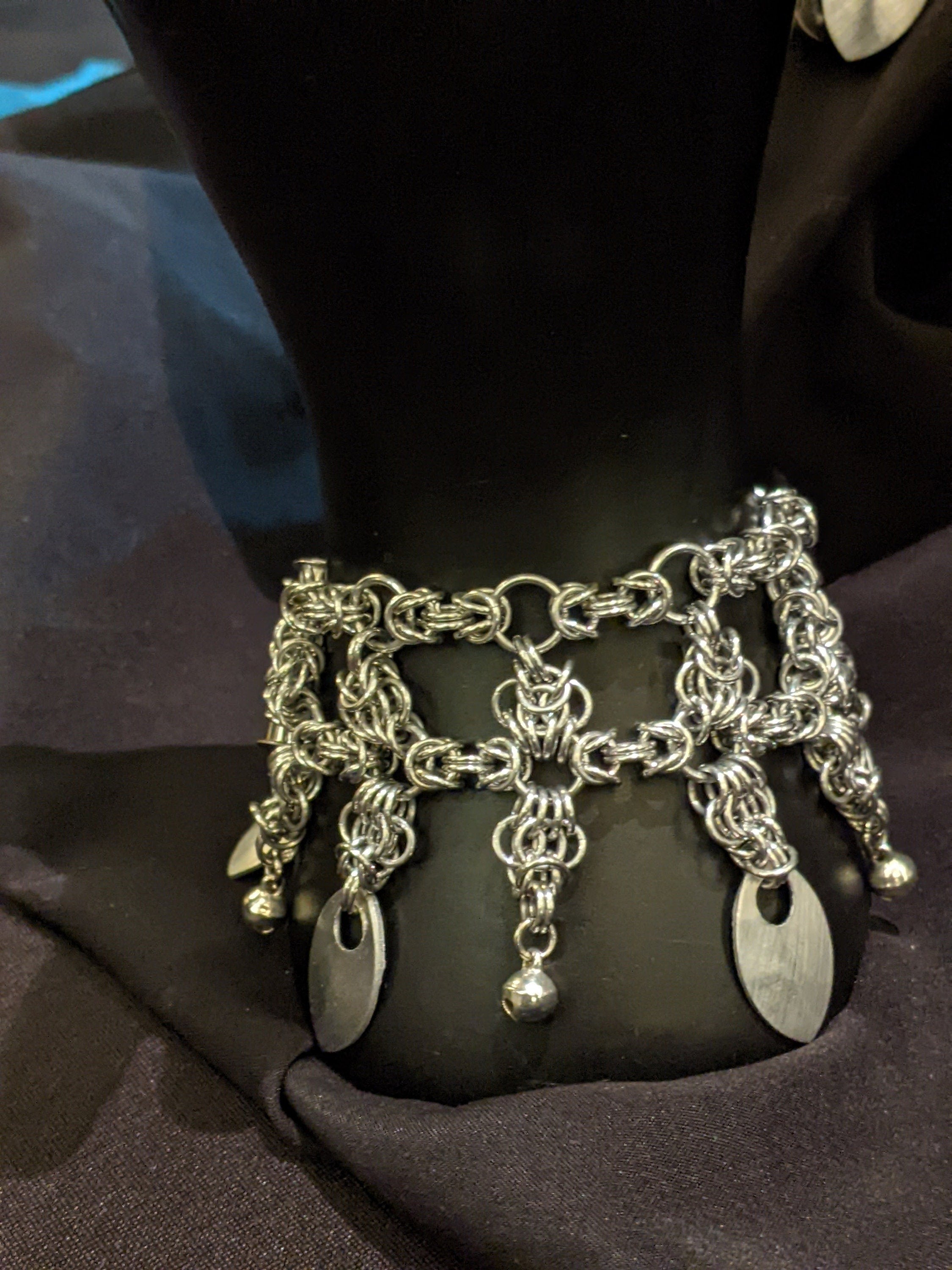 Chainmail Dancer's Set with Belt, Bracelet, Anklet, and Necklace