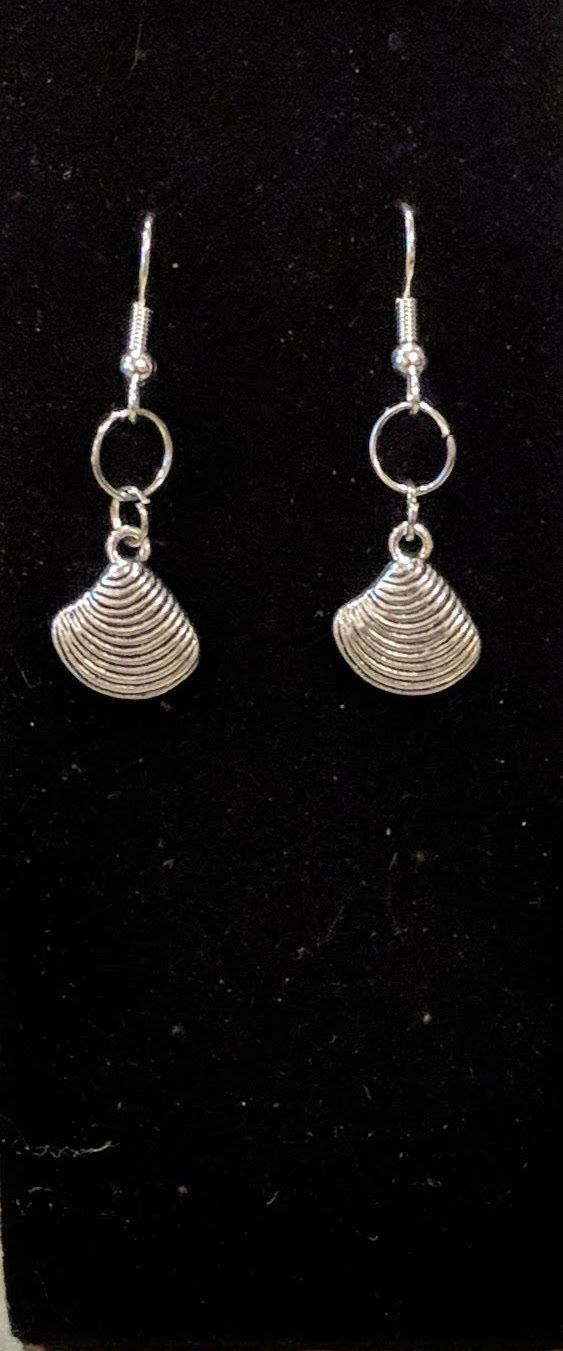 Simple Silver Shell Earrings