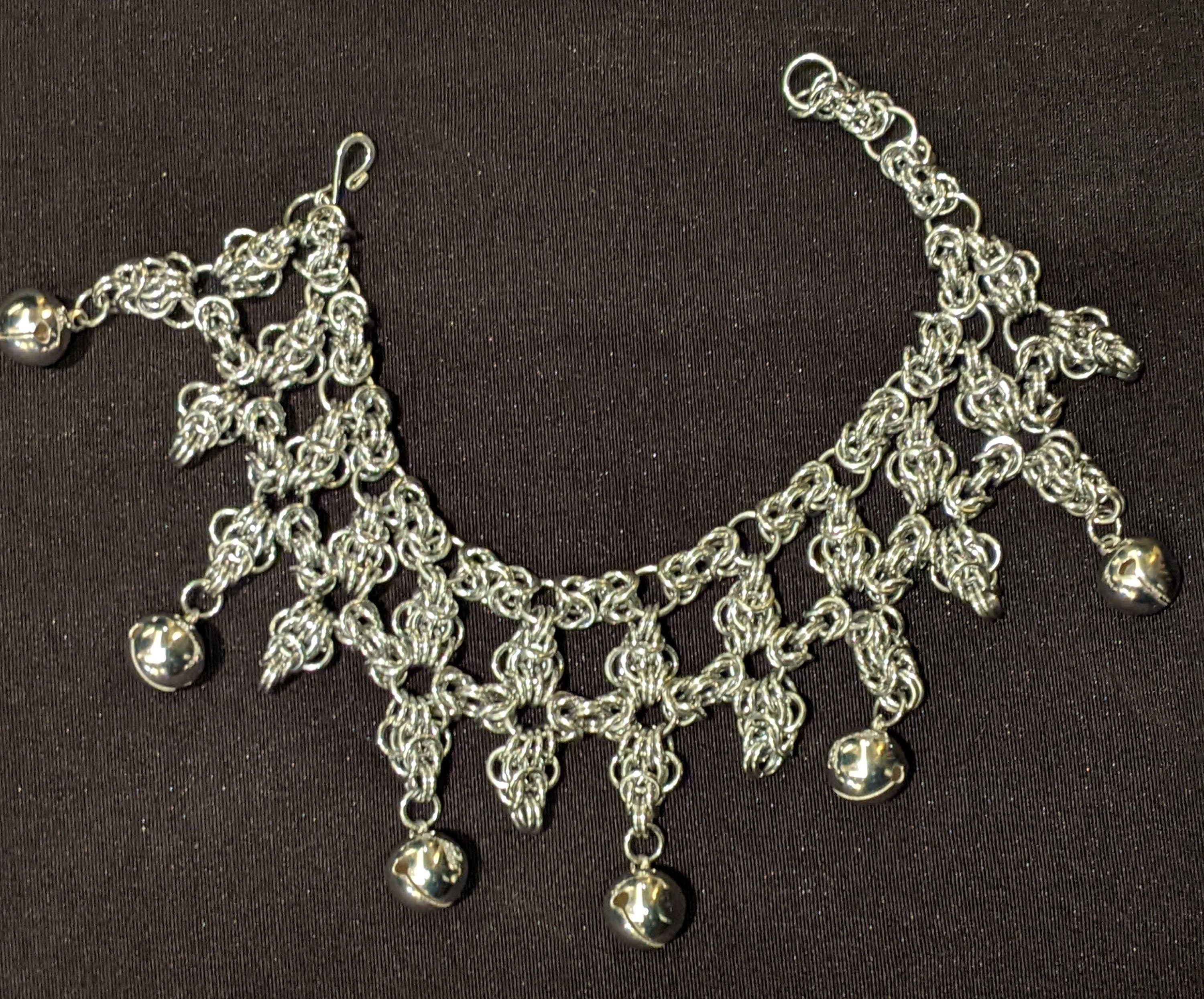 Chainmail Dancer's Set with Belt, Bracelet, Anklet, and Necklace