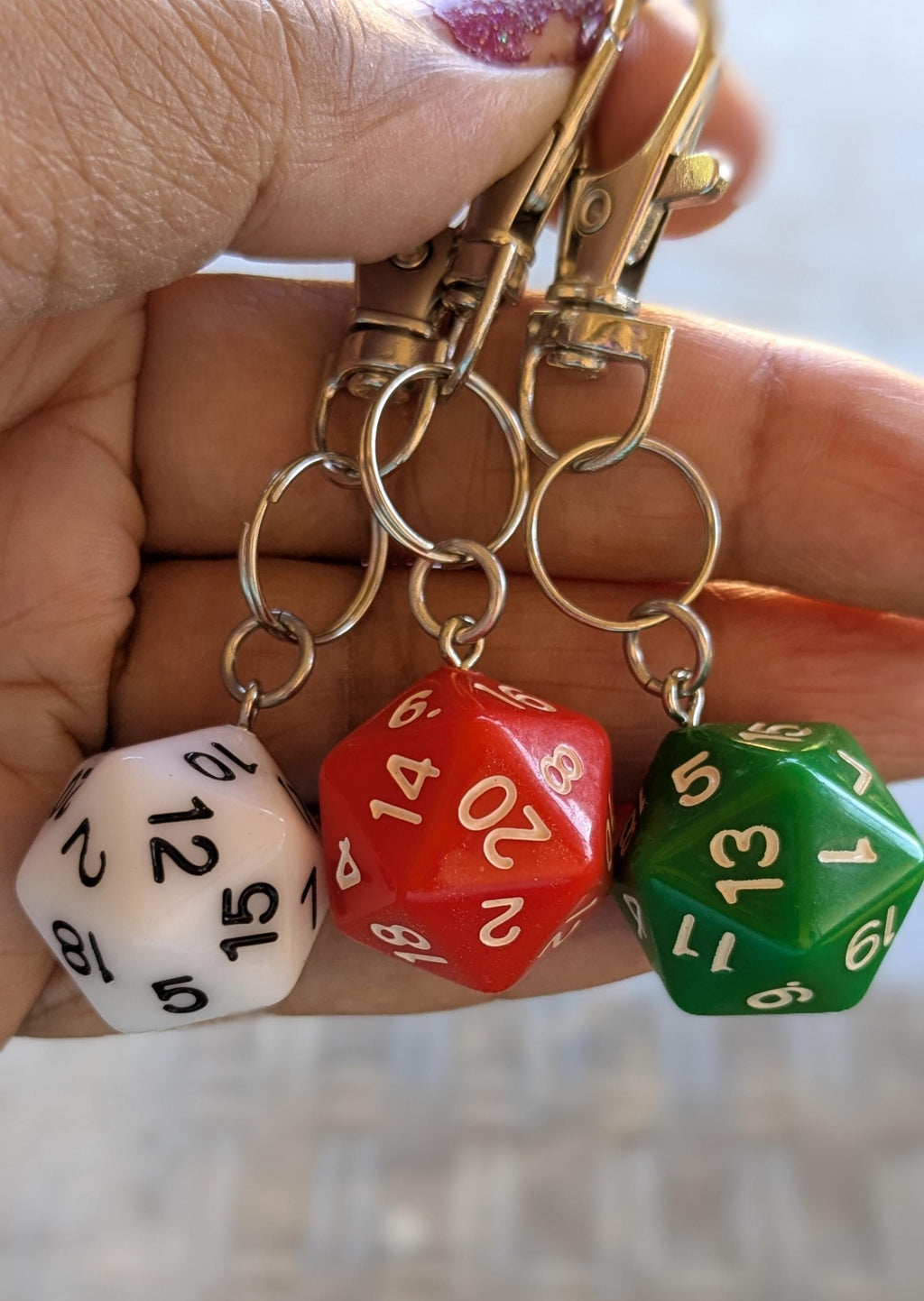 D20 Keychains Bag Clips