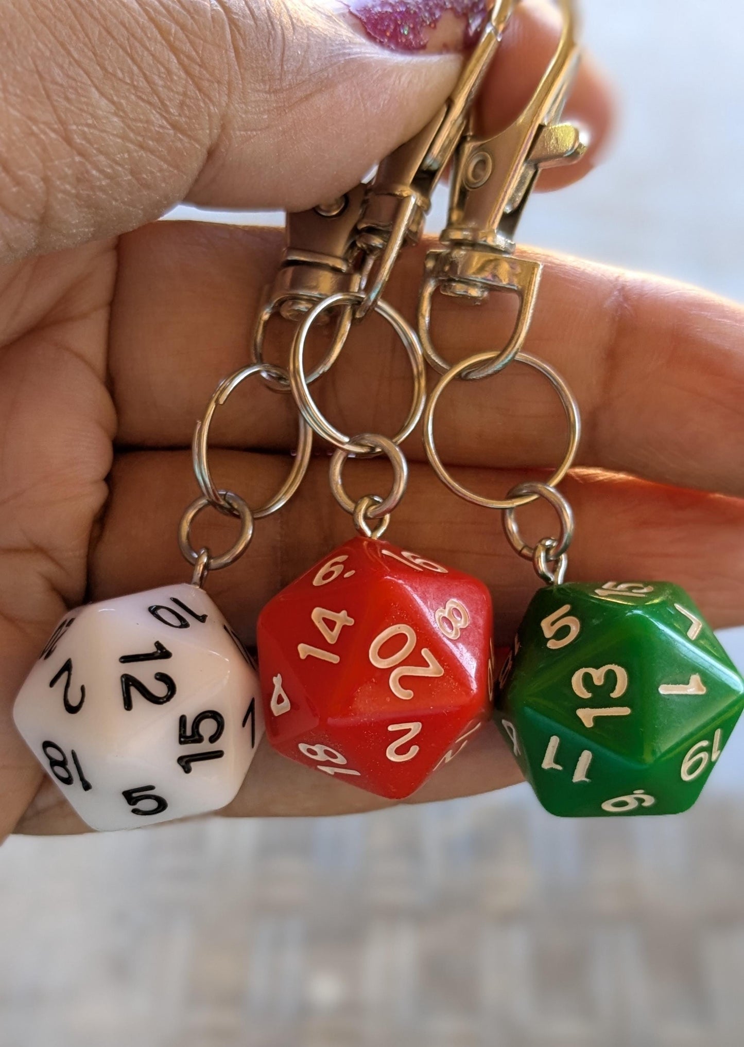 D20 Keychains Bag Clips