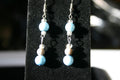 Blue glass beaded dangle earrings 