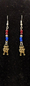 Bronze Robot Earrings Dangle Earrings Dragon & Wolf Designs Beaded  