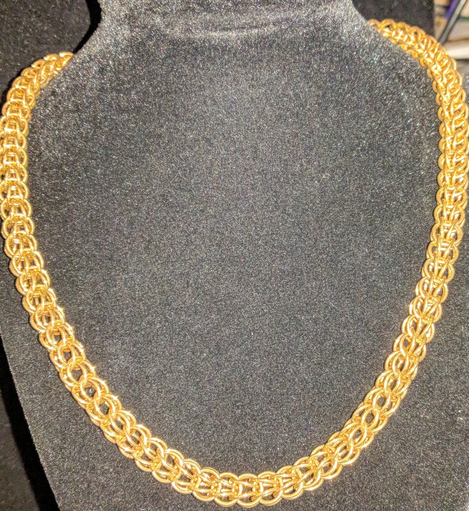 Persian weave chainmail necklaces Chainmail Necklaces Dragon & Wolf Designs Brass  