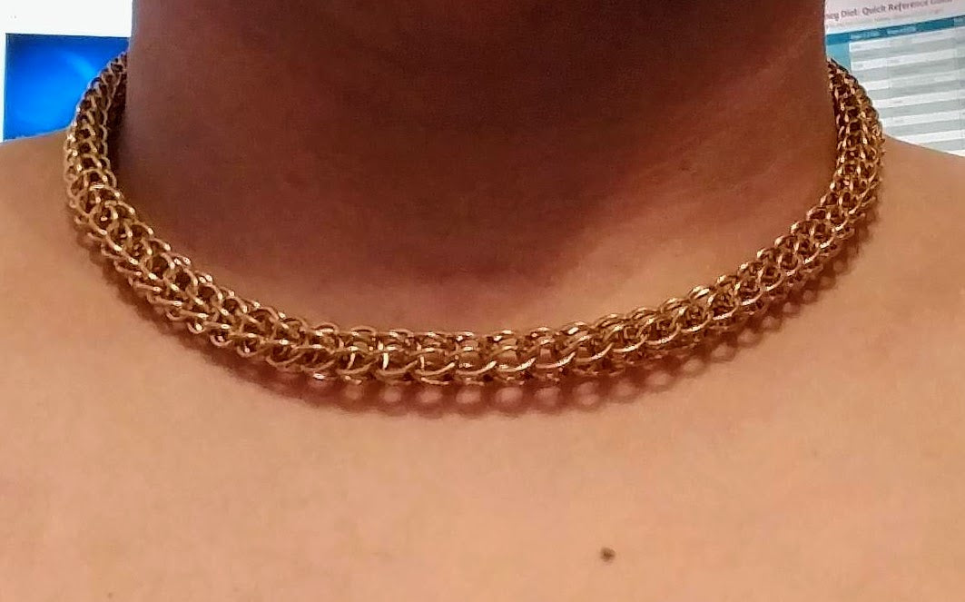 Persian weave chainmail necklaces Chainmail Necklaces Dragon & Wolf Designs   