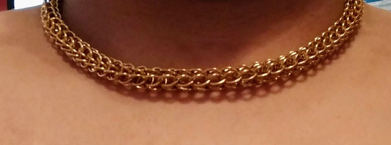 Persian weave chainmail necklaces Chainmail Necklaces Dragon & Wolf Designs   