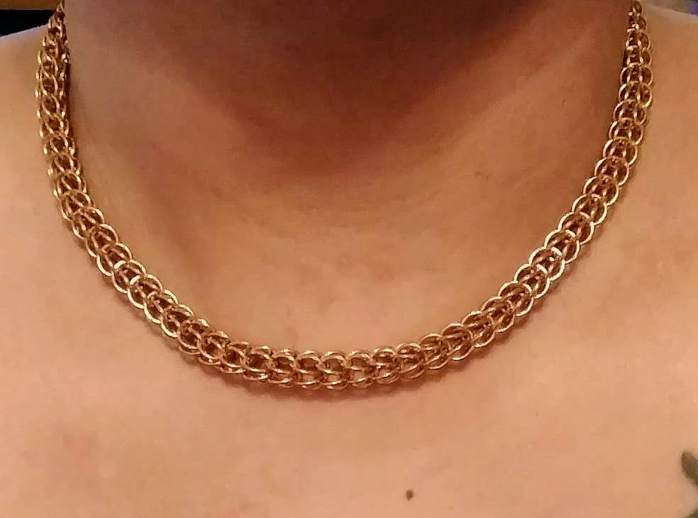 Persian weave chainmail necklaces Chainmail Necklaces Dragon & Wolf Designs   