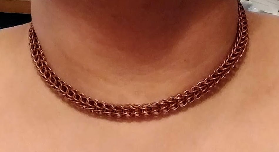 Persian weave chainmail necklaces Chainmail Necklaces Dragon & Wolf Designs   