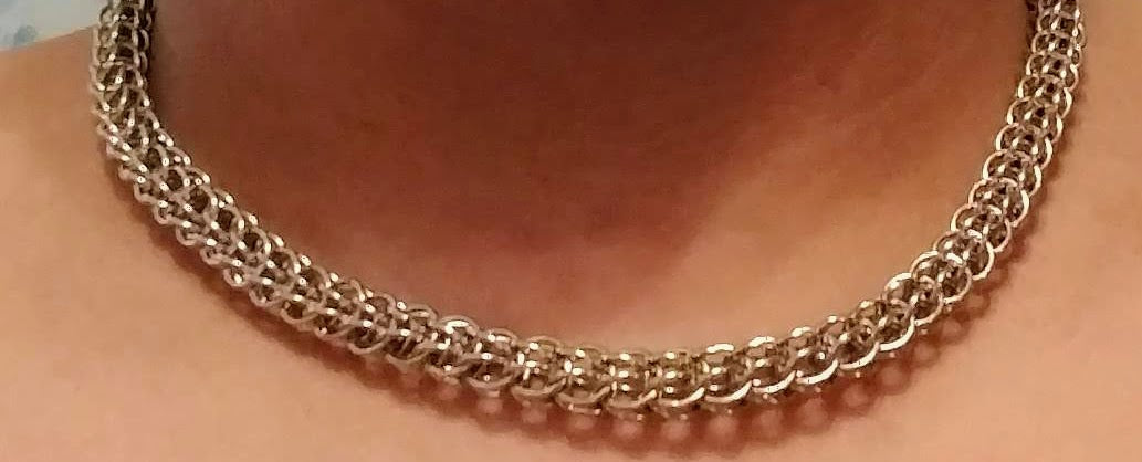 Persian weave chainmail necklaces Chainmail Necklaces Dragon & Wolf Designs   