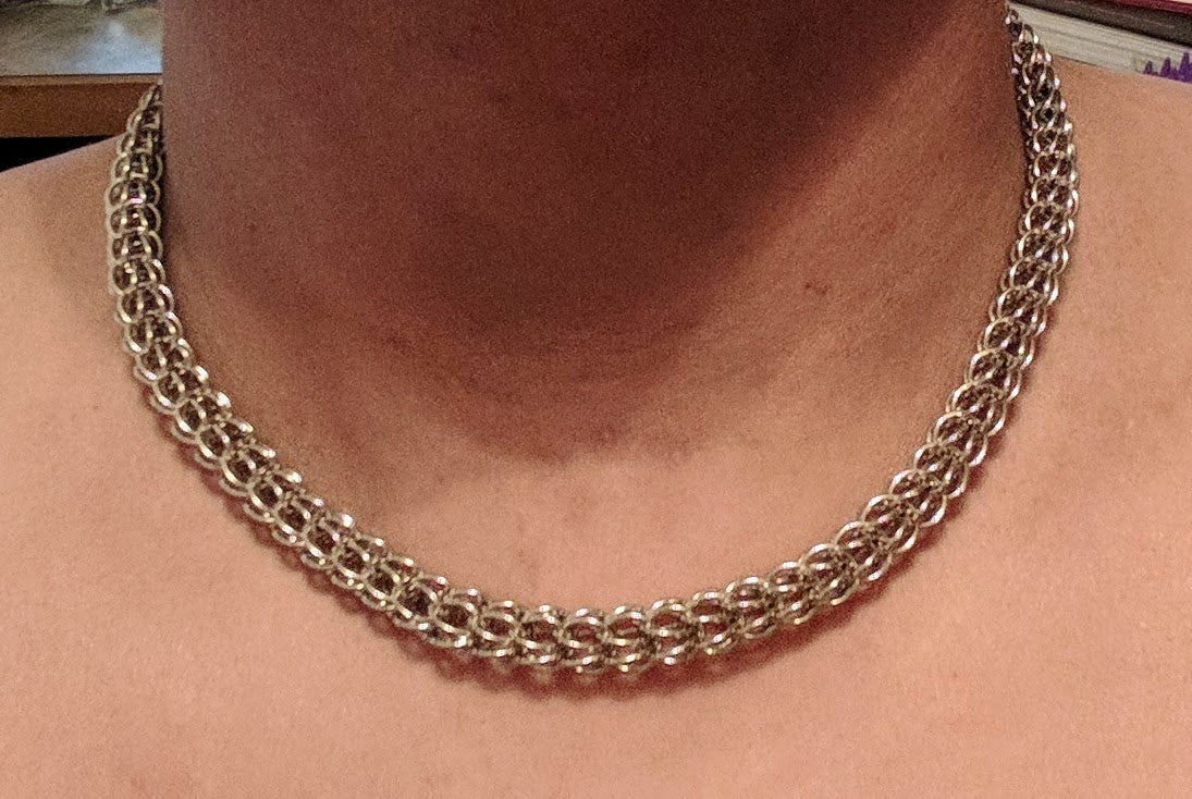 Persian weave chainmail necklaces Chainmail Necklaces Dragon & Wolf Designs   