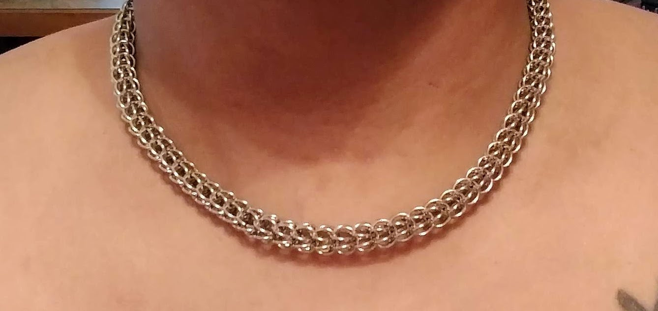 Persian weave chainmail necklaces Chainmail Necklaces Dragon & Wolf Designs   