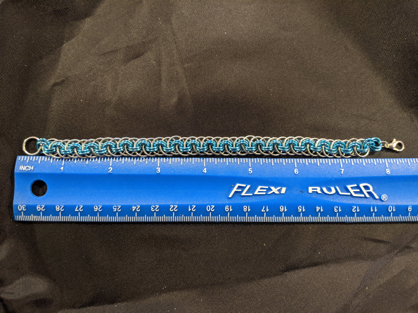 Viper weave chainmail bracelet Chainmail Bracelets Dragon & Wolf Designs Blue  