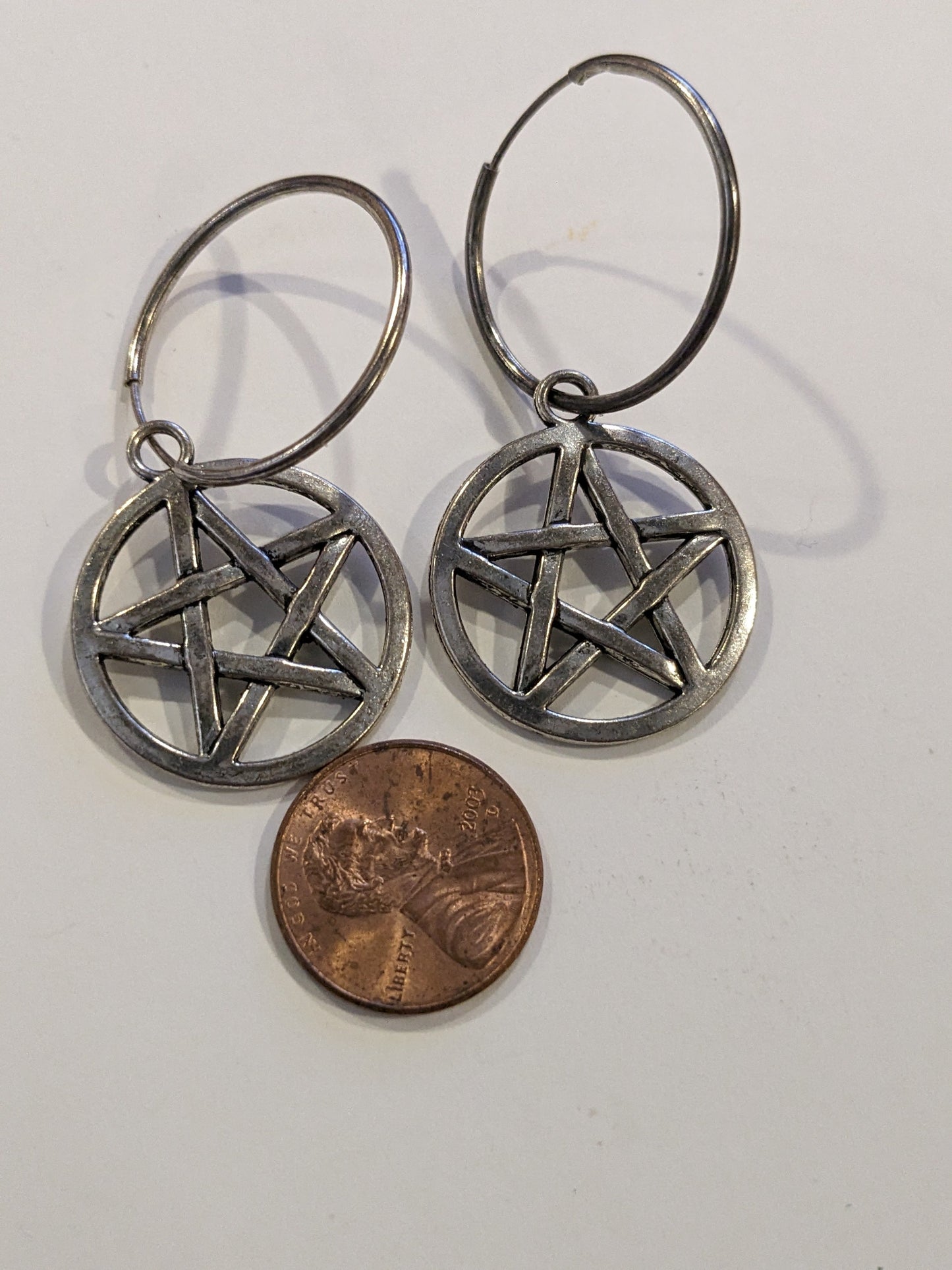Pentagram Pagan Wiccan Spiritual Dangle Earrings