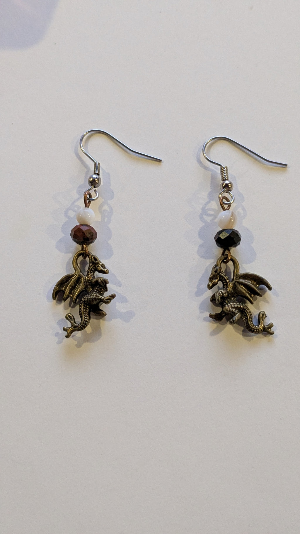 Bronze Dragon Beaded Earrings