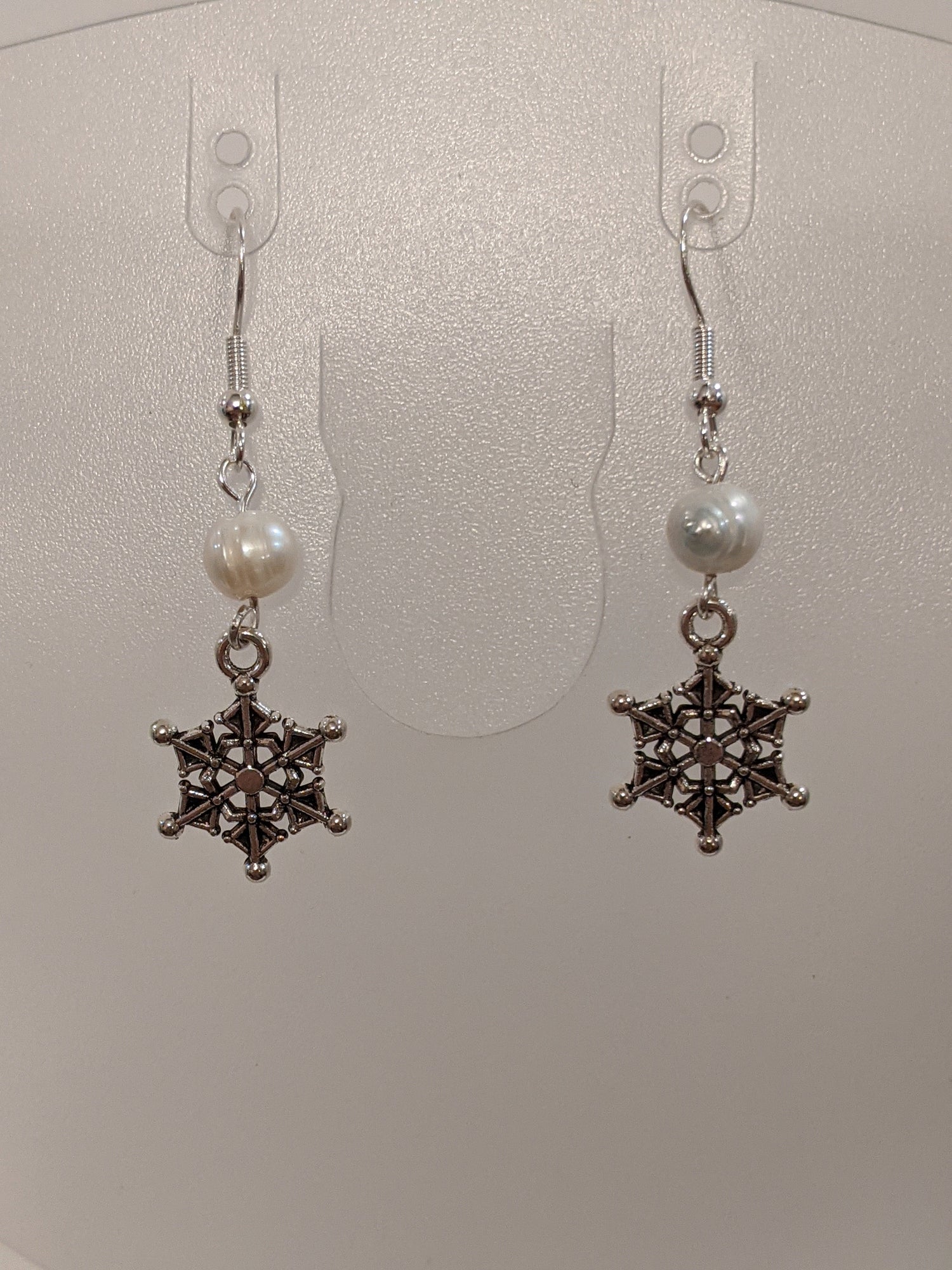 Snowflake Dangle Earrings Beaded Earrings Dragon & Wolf Designs   