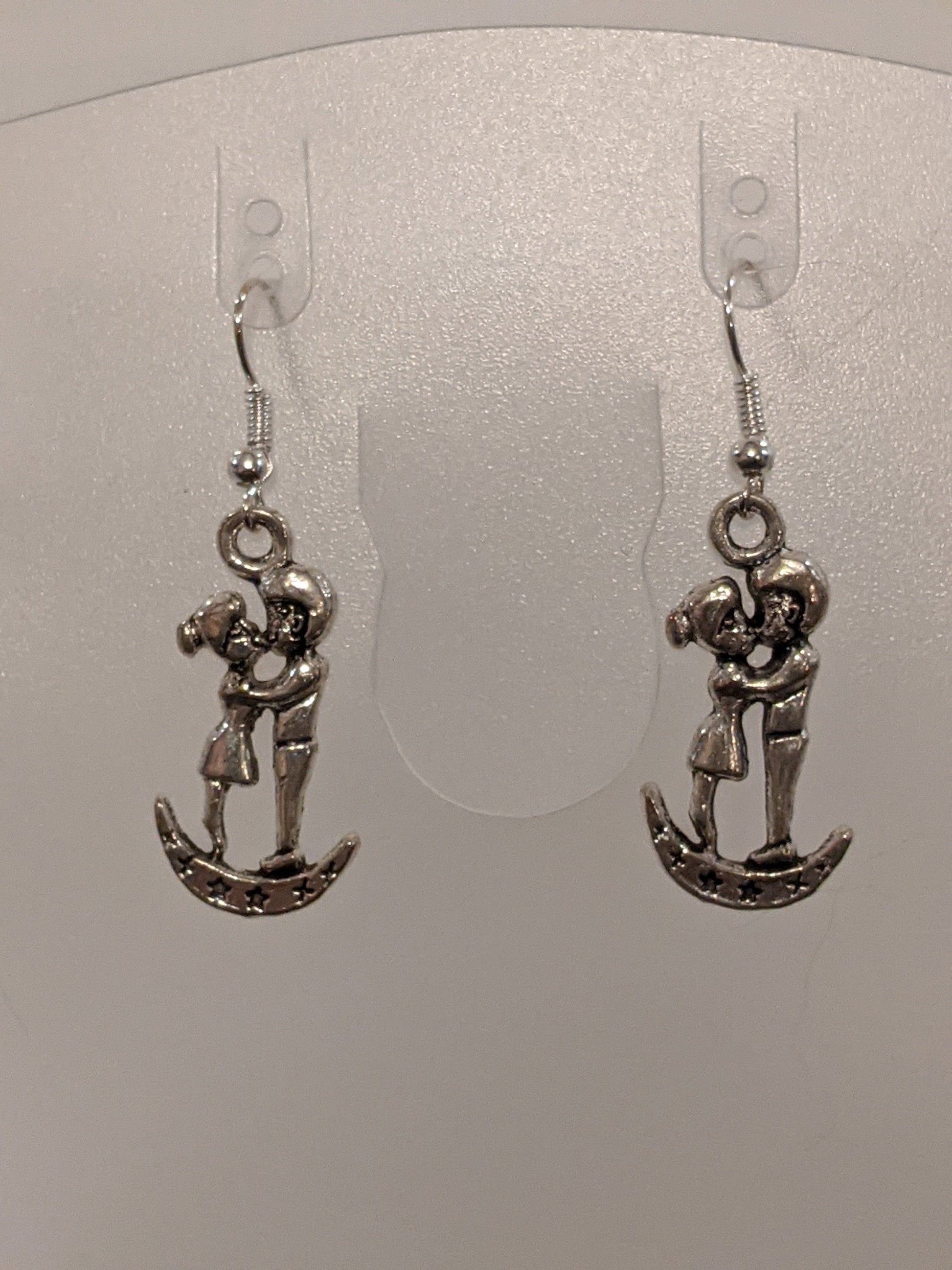 Romance on the moon Dangle Earrings Dangle Earrings Dragon & Wolf Designs   