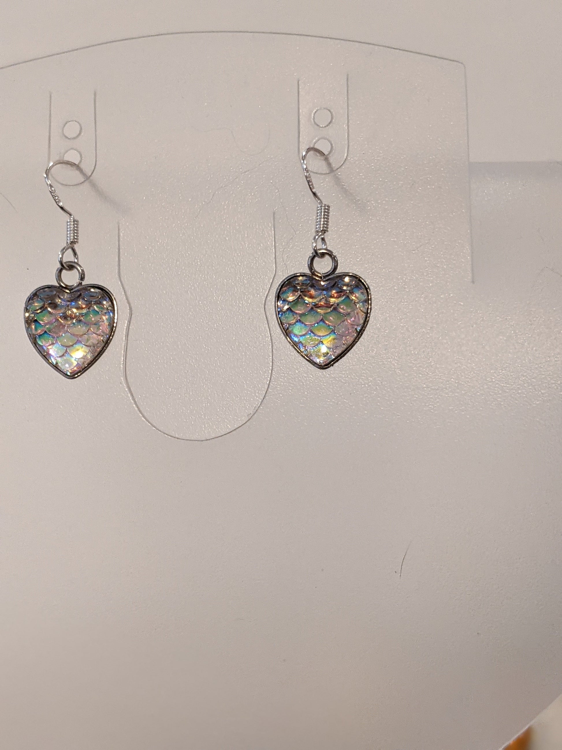 Iridescent Scale Charm Dangle Earrings Beaded Earrings Dragon & Wolf Designs   