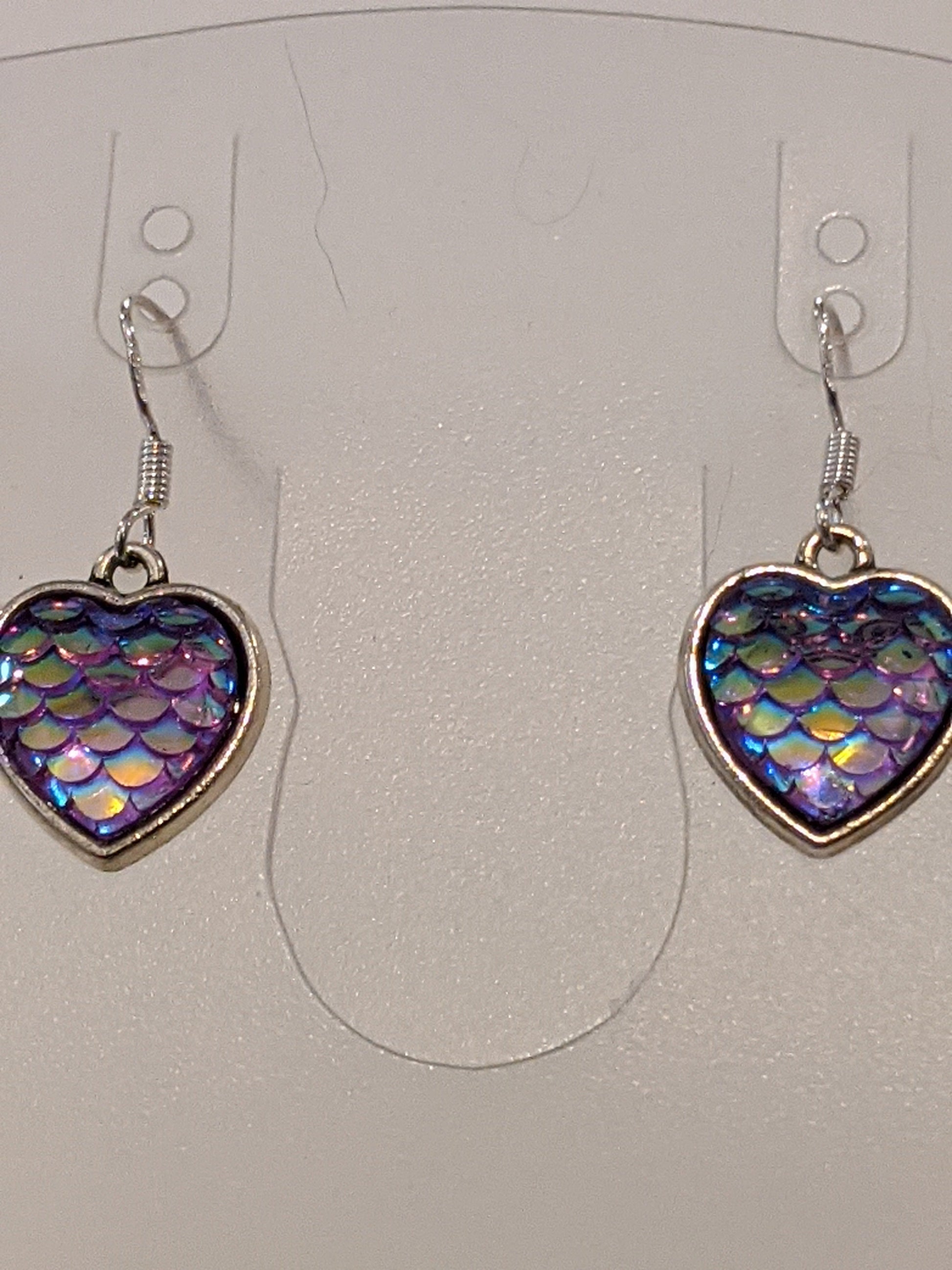Iridescent Scale Charm Dangle Earrings Beaded Earrings Dragon & Wolf Designs   