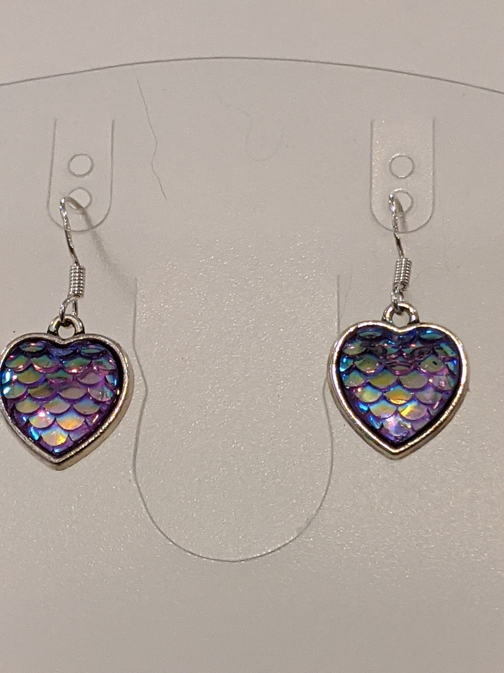 Iridescent Scale Charm Dangle Earrings Beaded Earrings Dragon & Wolf Designs   