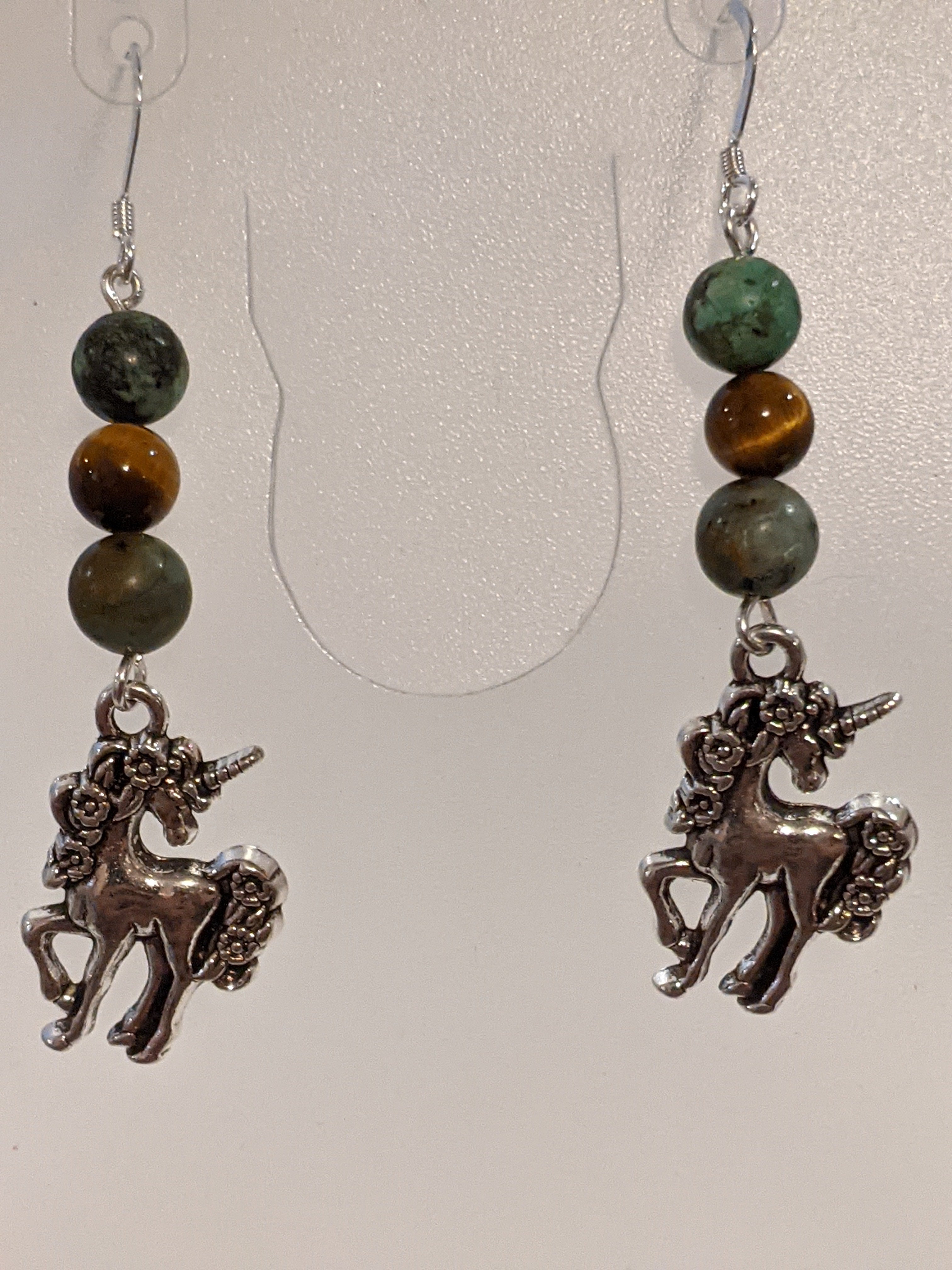 Beaded Unicorn Earrings Beaded Earrings Dragon & Wolf Designs   