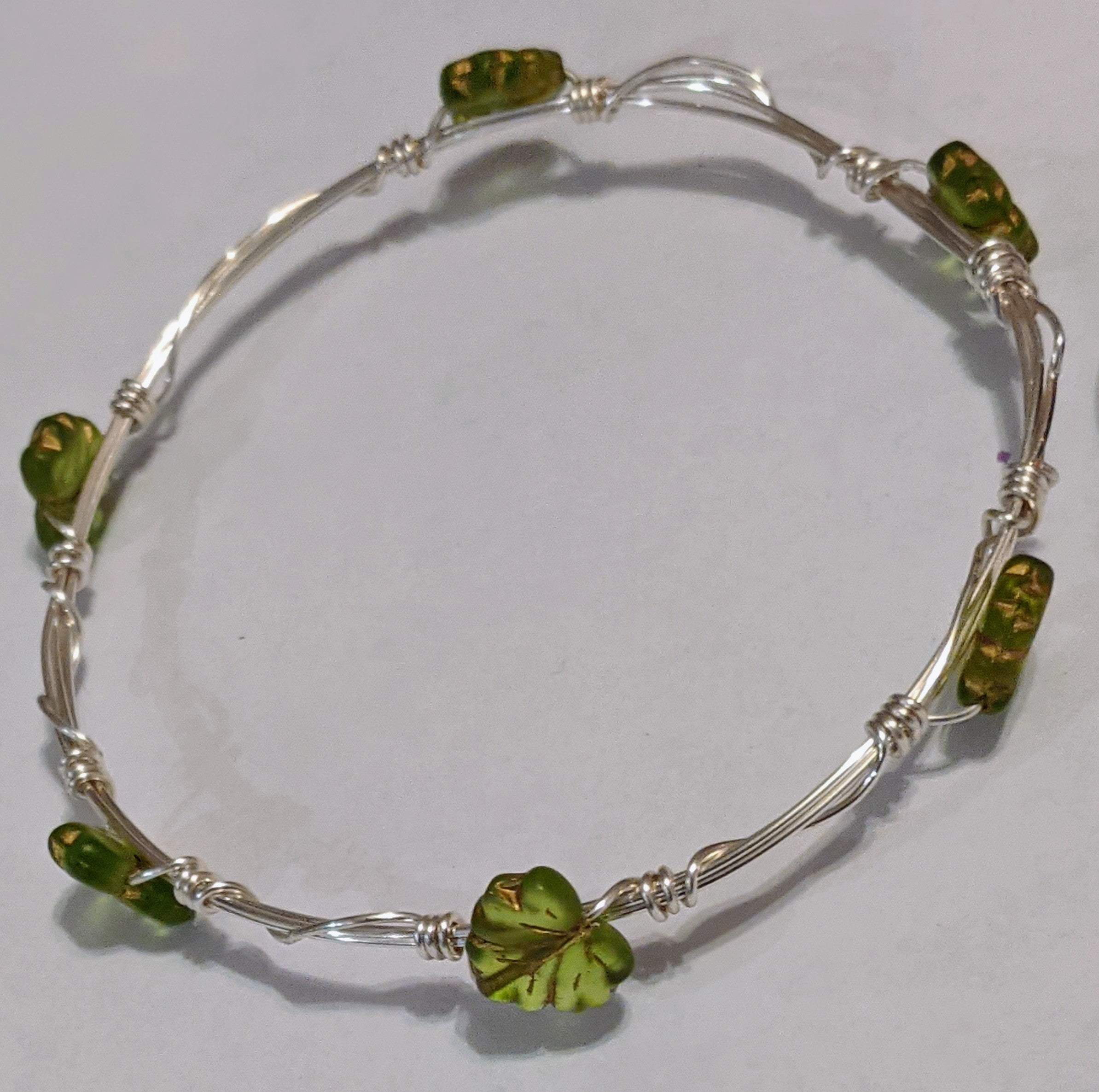 Beaded Wire Wrapped Bangles Beaded Bracelets Dragon & Wolf Designs 9 inches  