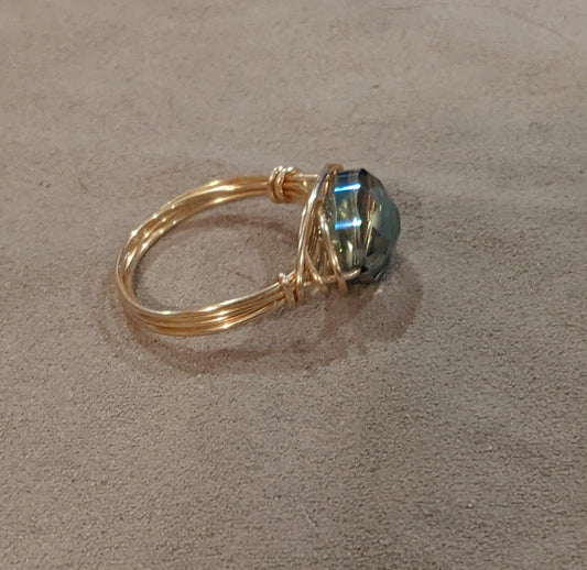 Magical Shimmering Wire Wrapped Ring Rings Dragon & Wolf Designs   