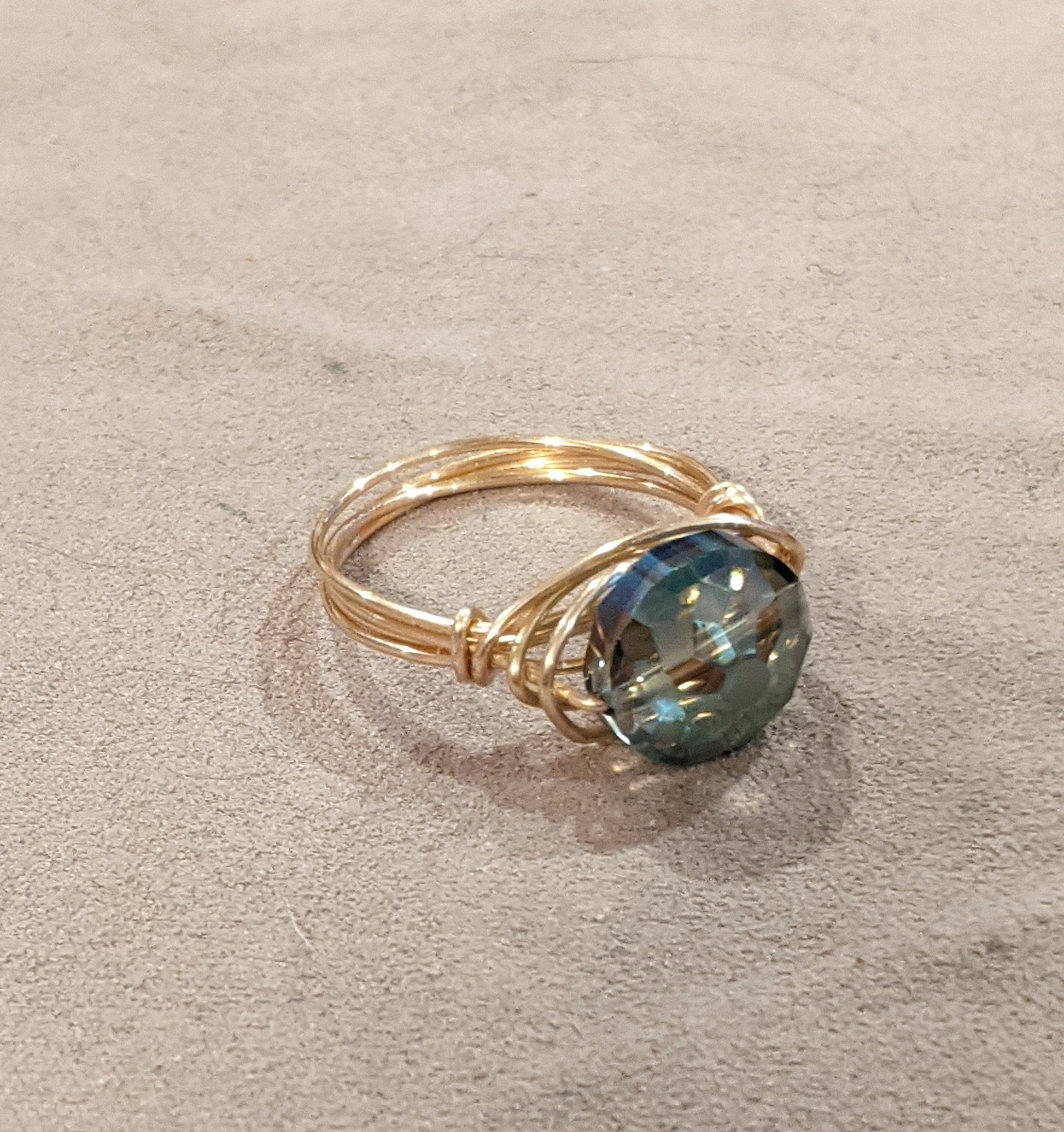 Magical Shimmering Wire Wrapped Ring Rings Dragon & Wolf Designs   