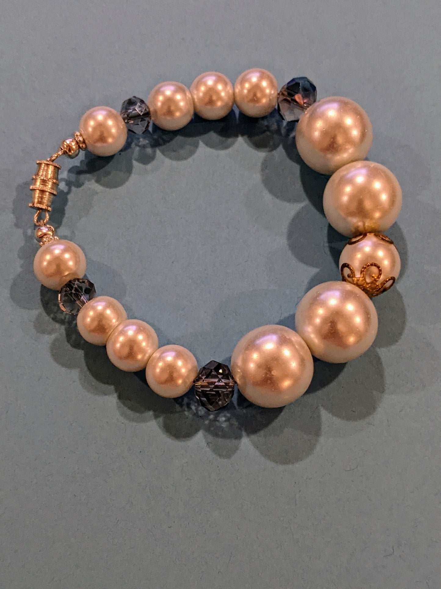 Faux Pearl & Glass Rondelle Beaded Bracelet Beaded Bracelets Dragon & Wolf Designs   