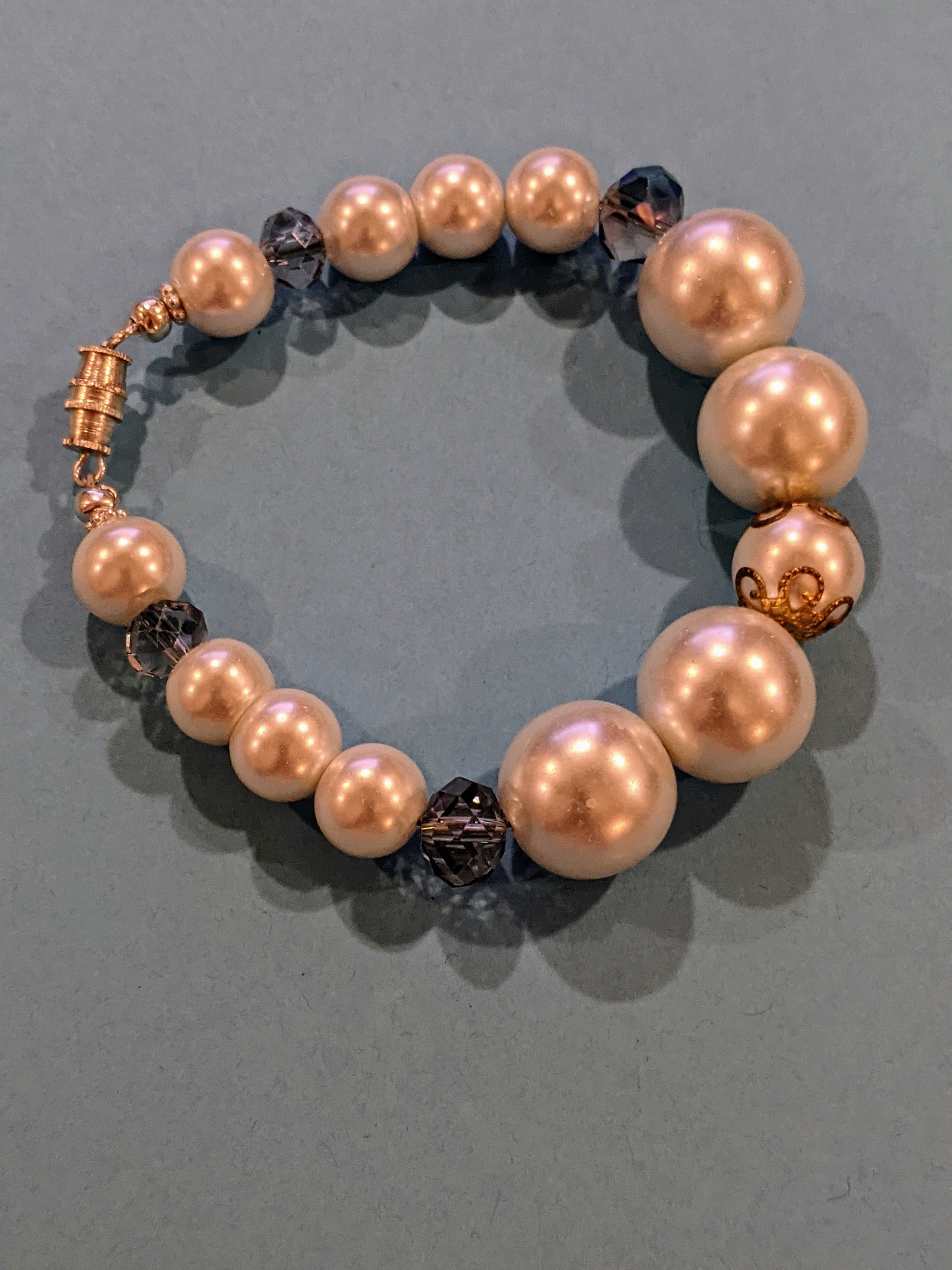 Faux Pearl & Glass Rondelle Beaded Bracelet Beaded Bracelets Dragon & Wolf Designs   