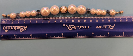 Faux Pearl & Glass Rondelle Beaded Bracelet Beaded Bracelets Dragon & Wolf Designs   