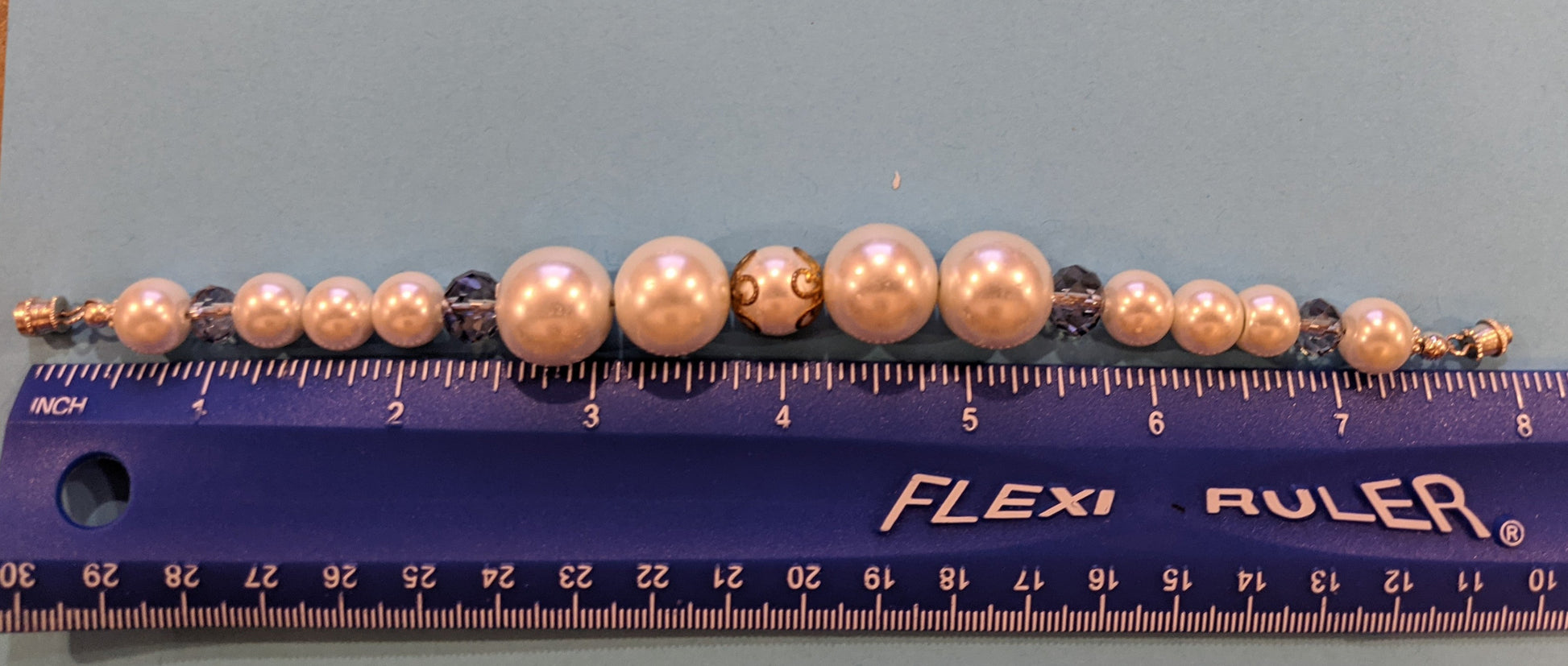 Faux Pearl & Glass Rondelle Beaded Bracelet Beaded Bracelets Dragon & Wolf Designs   