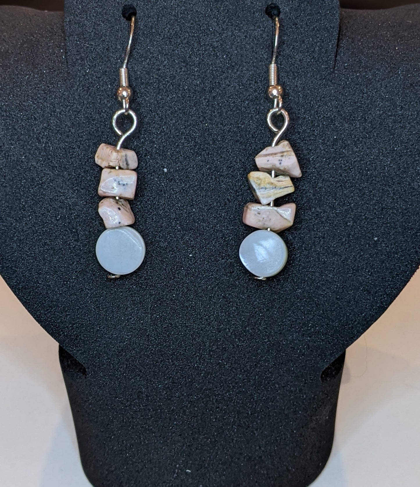 Gemstone Chip Dangle Earrings Beaded Earrings Dragon & Wolf Designs   