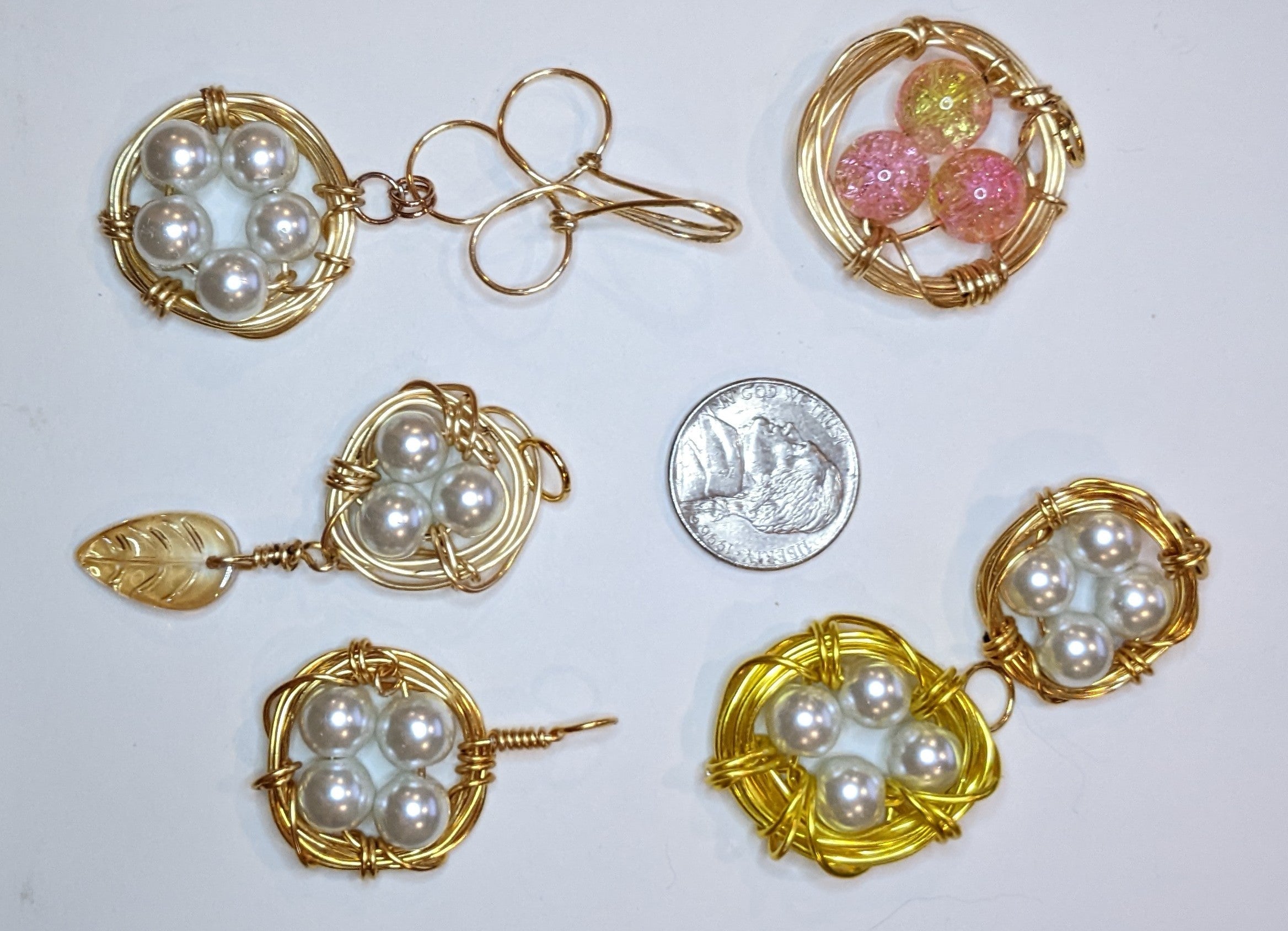 Bird's Nest Pendants Beaded Pendants Dragon & Wolf Designs   